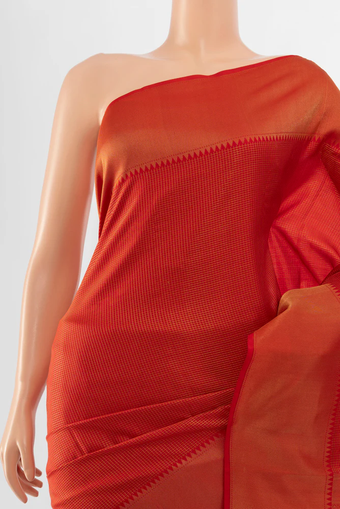 Red Kanchipuram Silk Saree - Image 2