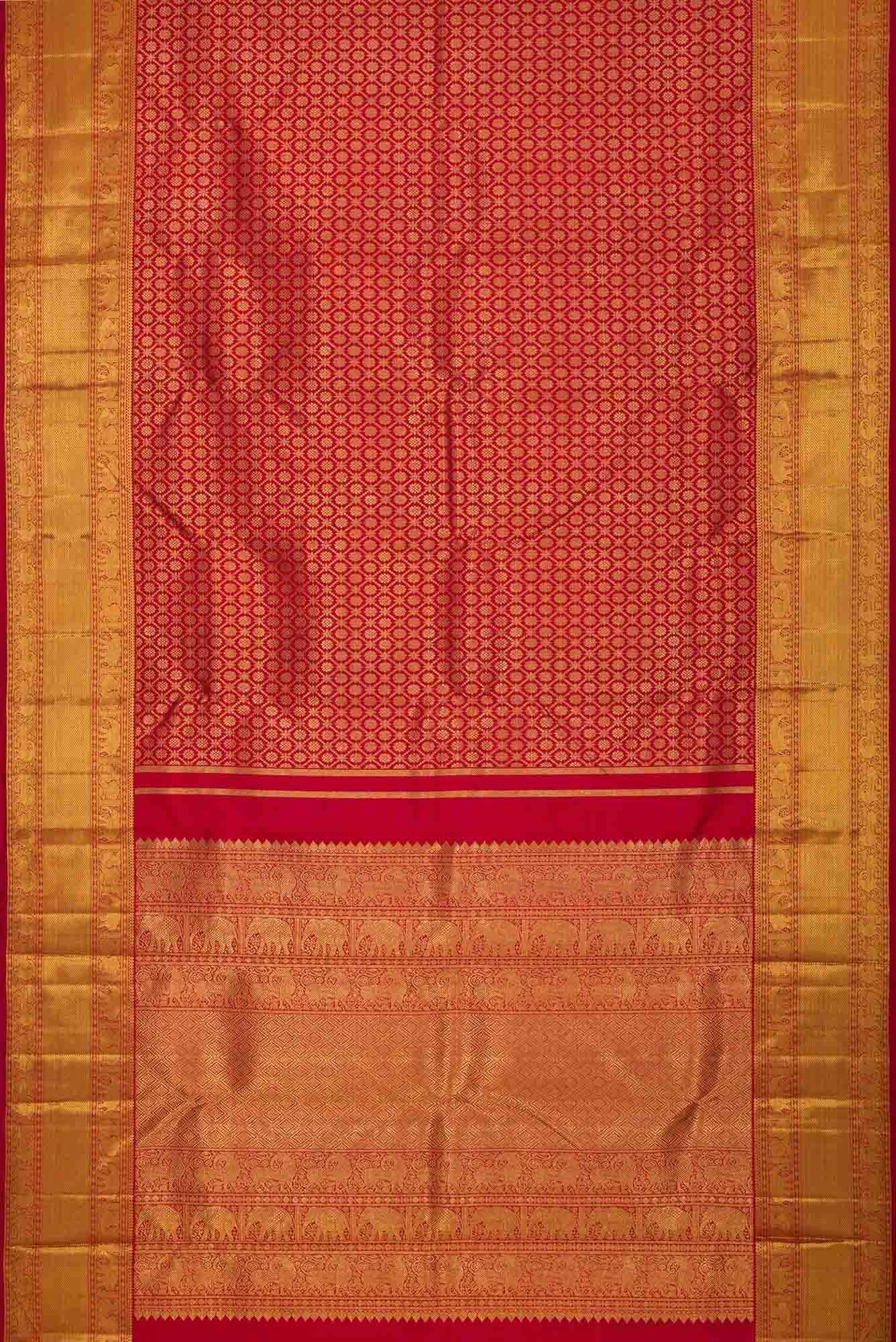 Red Kanjivaram Silk Saree - Image 4