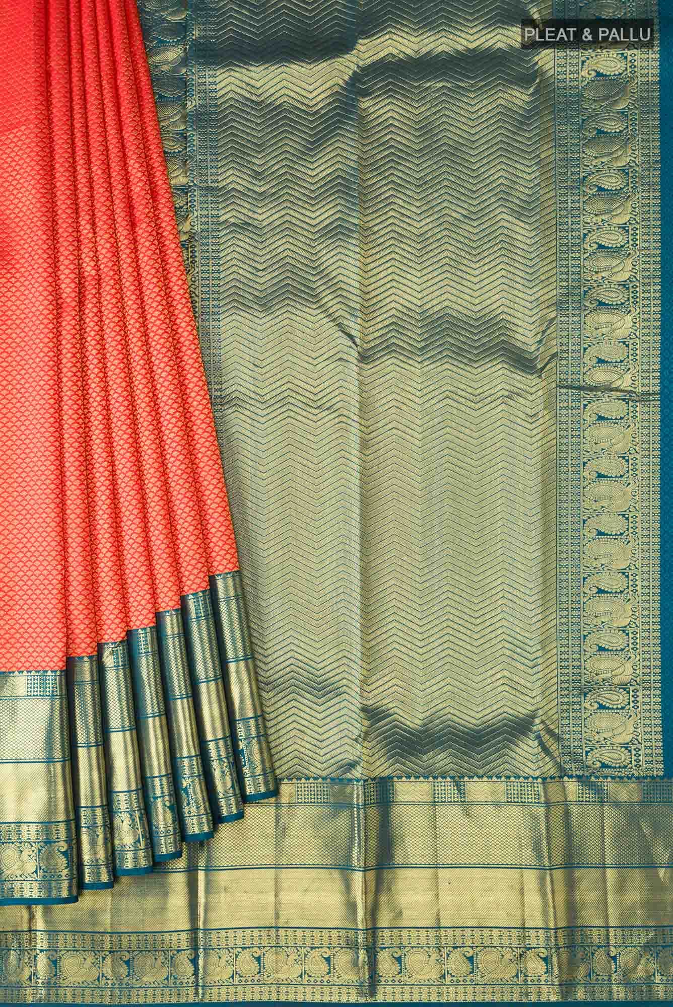 Red Kanchipuram Silk Saree - Image 2