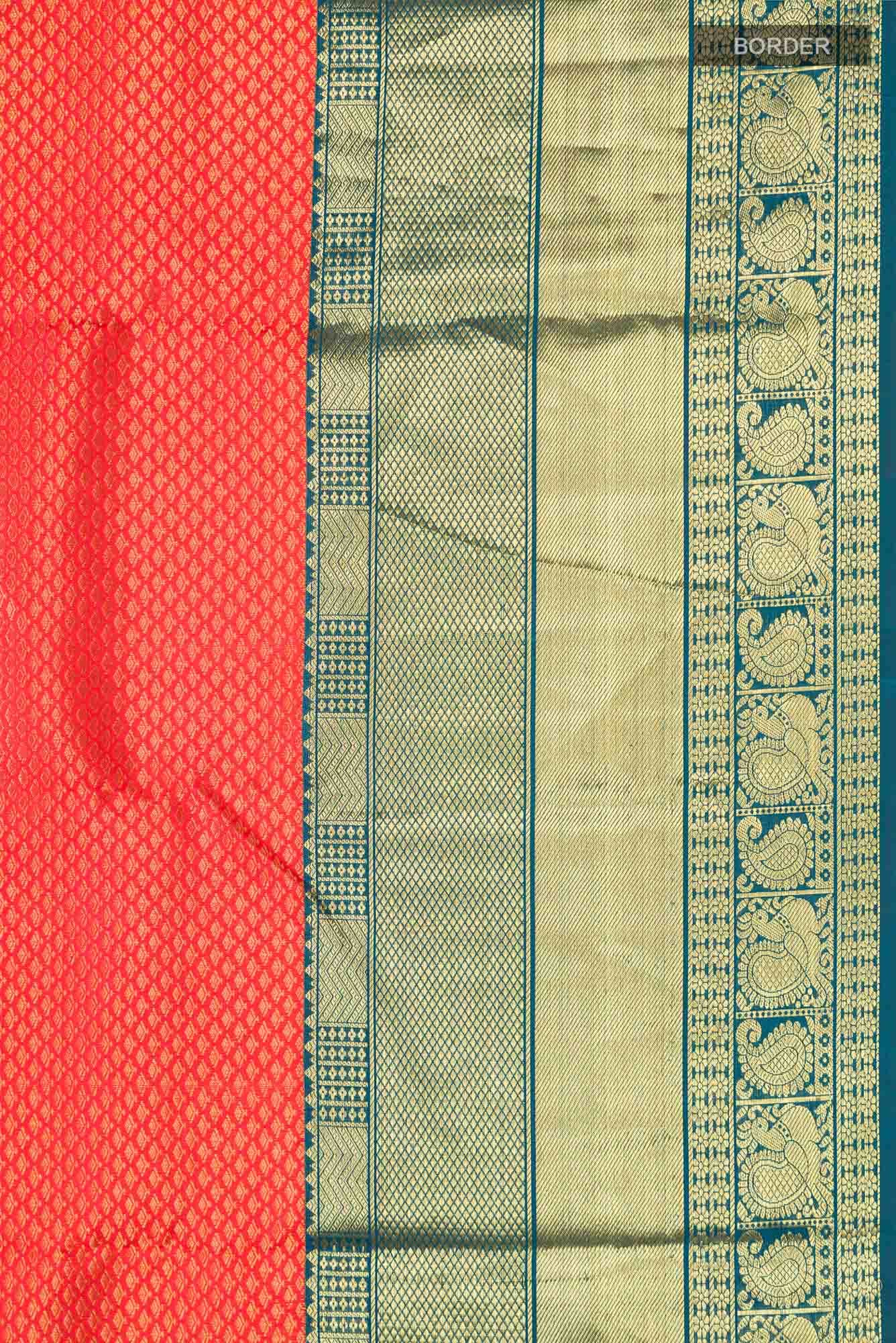 Red Kanchipuram Silk Saree - Image 6