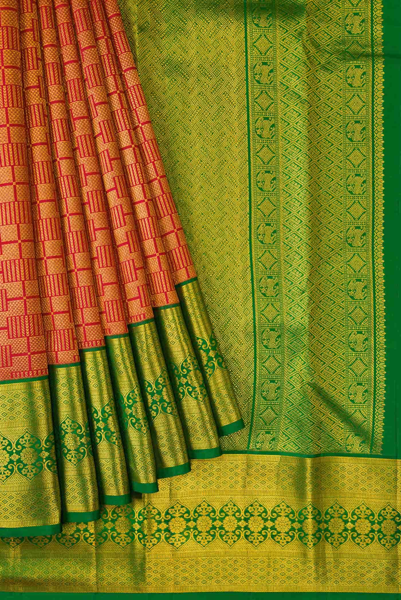 Red Kanjivaram Silk Saree - Image 3