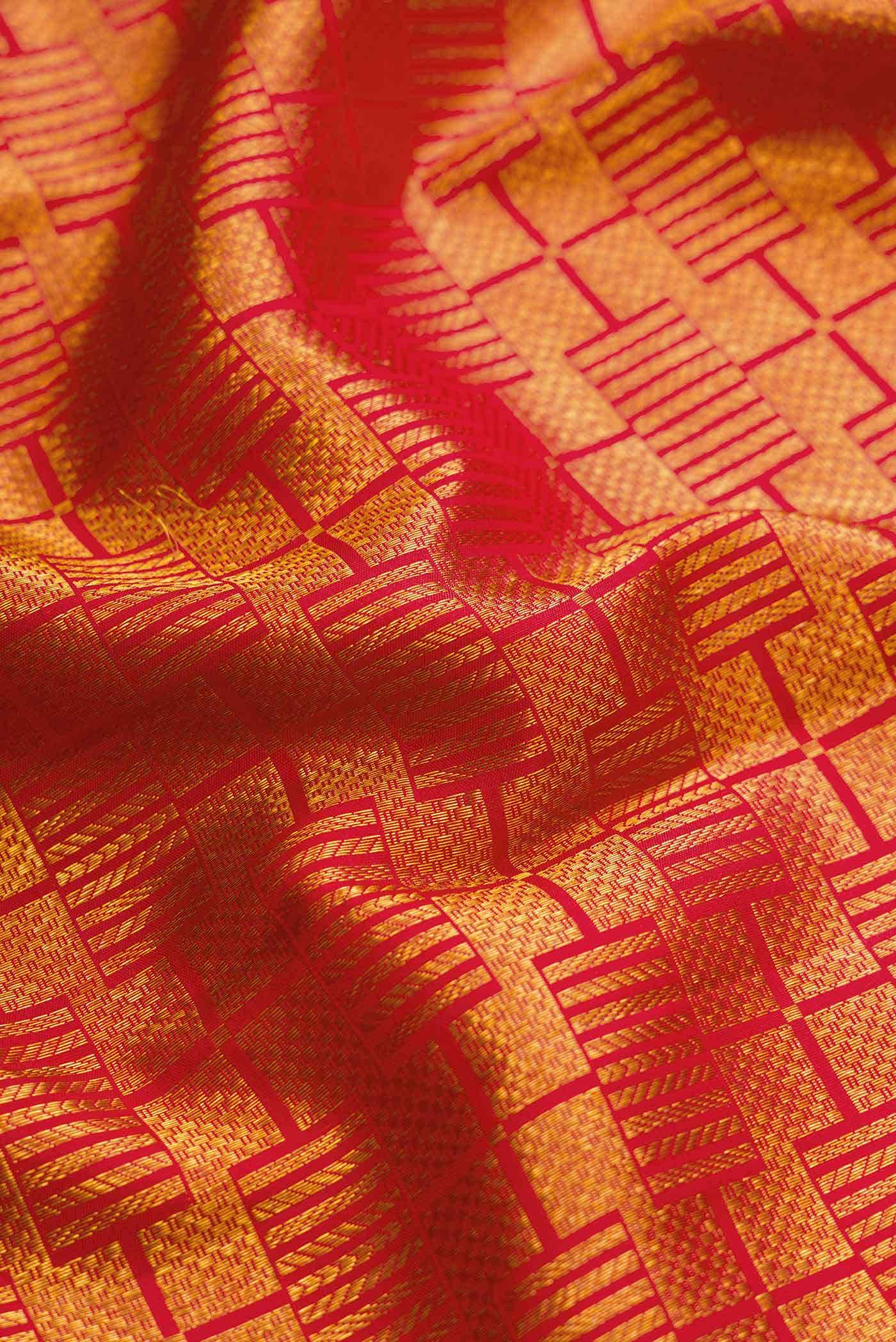 Red Kanjivaram Silk Saree - Image 6