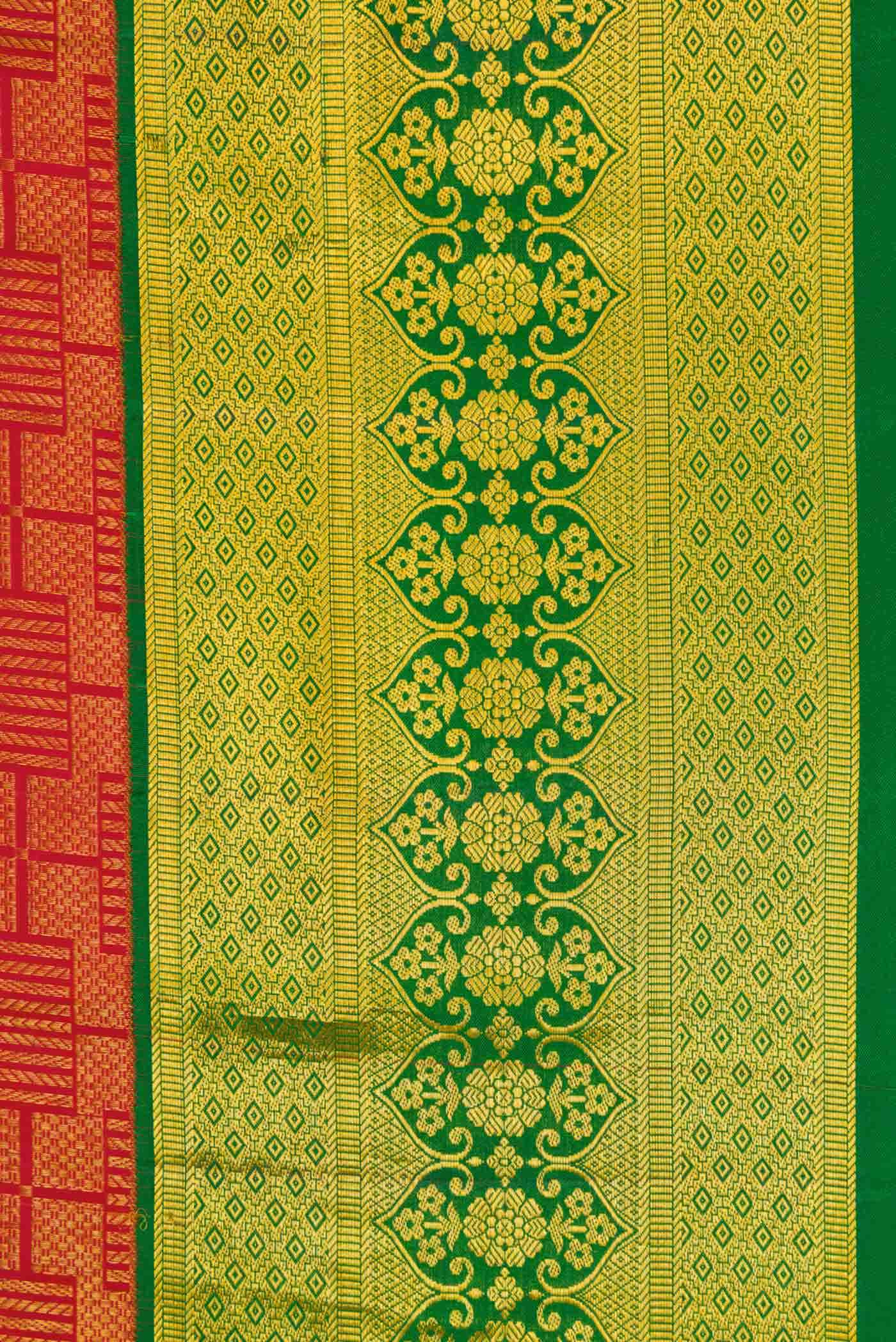 Red Kanjivaram Silk Saree - Image 9