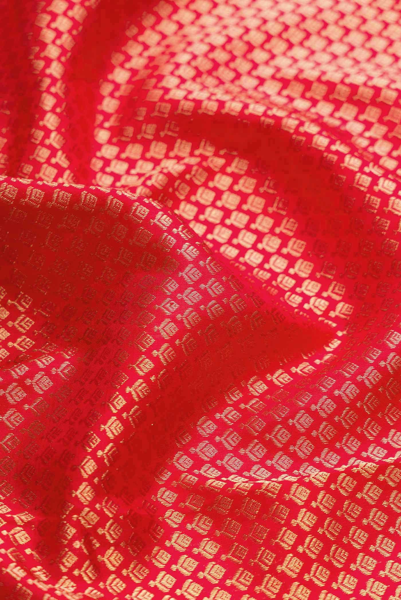 Red Kanchipuram Silk Saree - Image 3