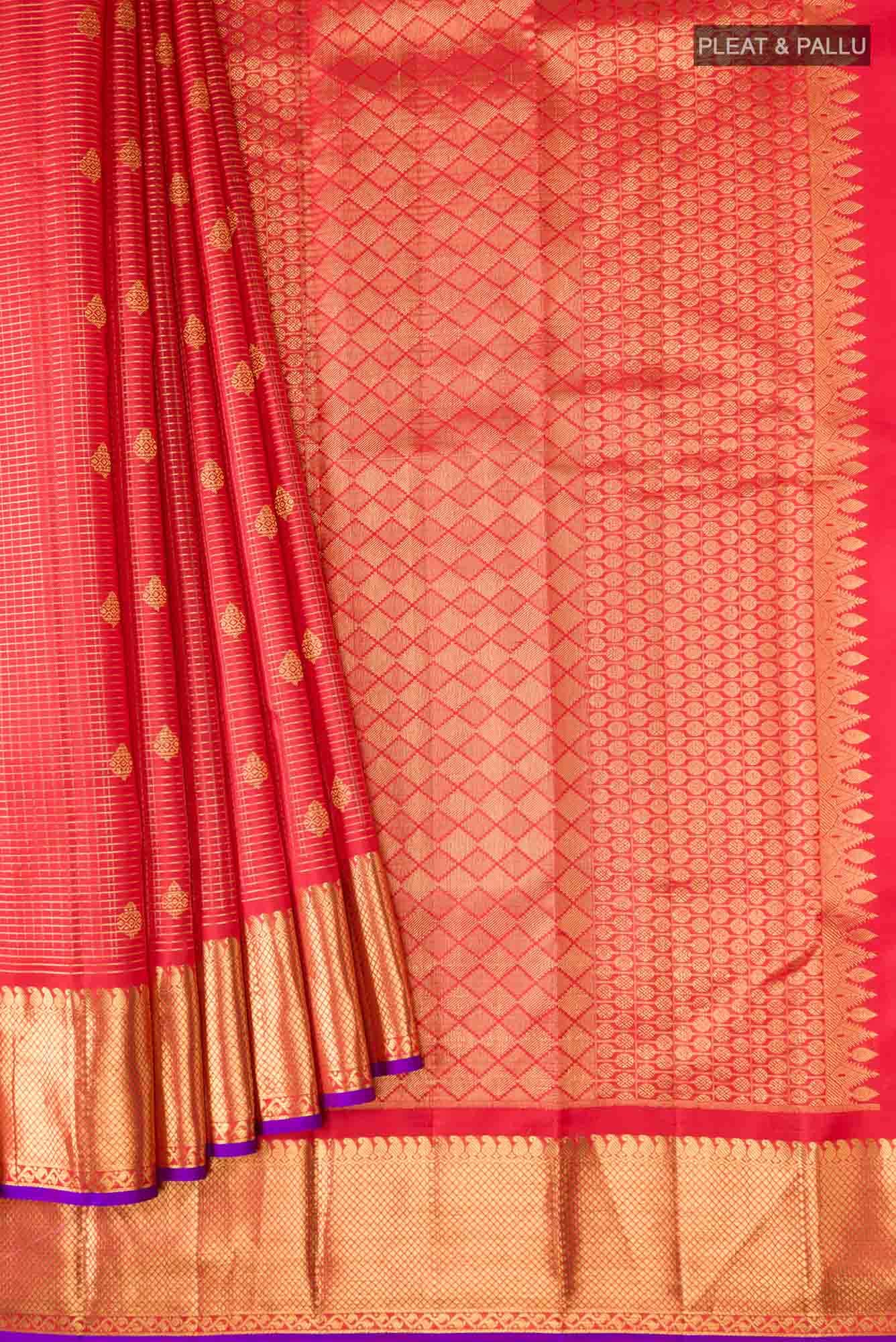Red Kanjivaram Silk Saree - Image 2