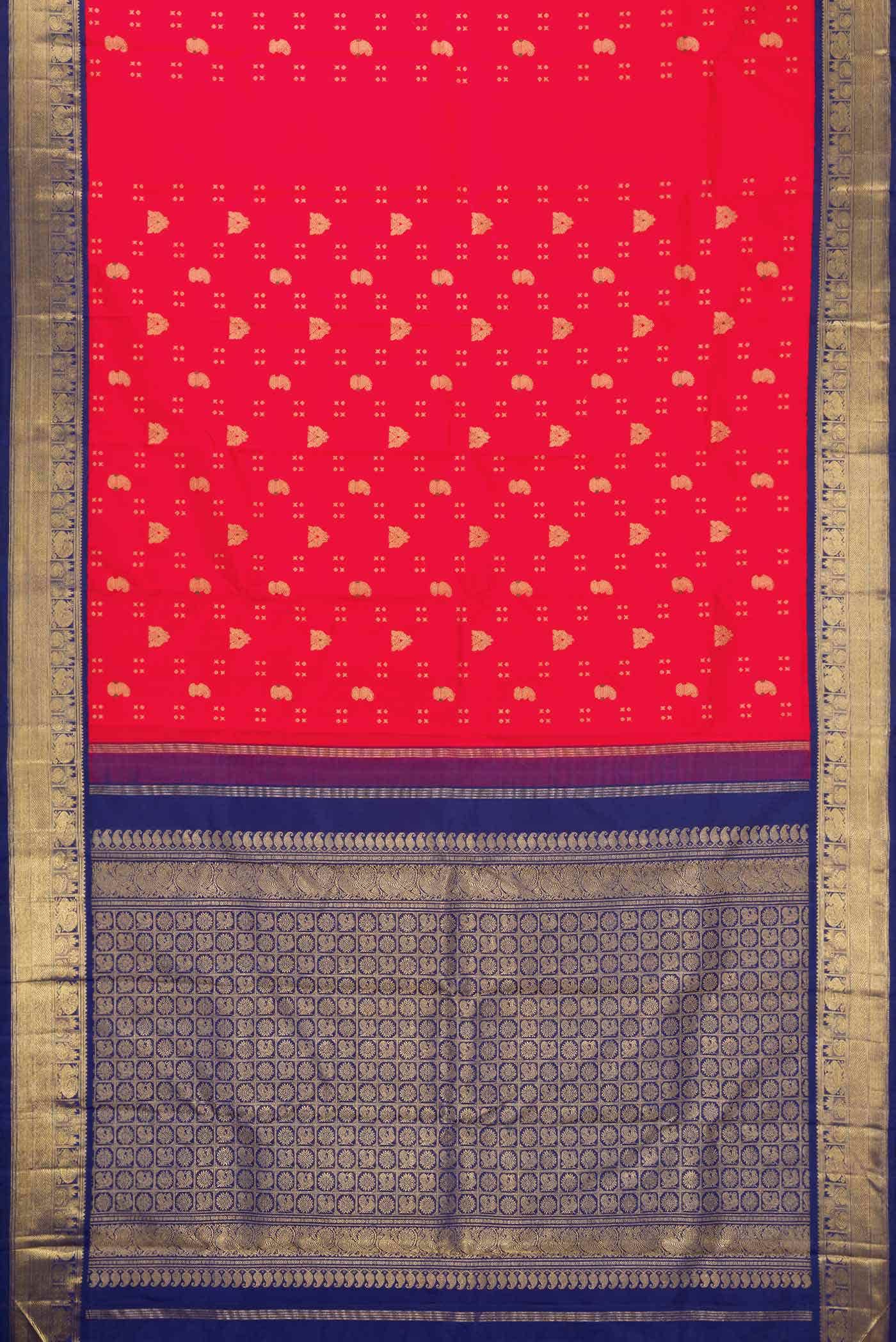 Red Kanjivaram Silk Saree - Image 4