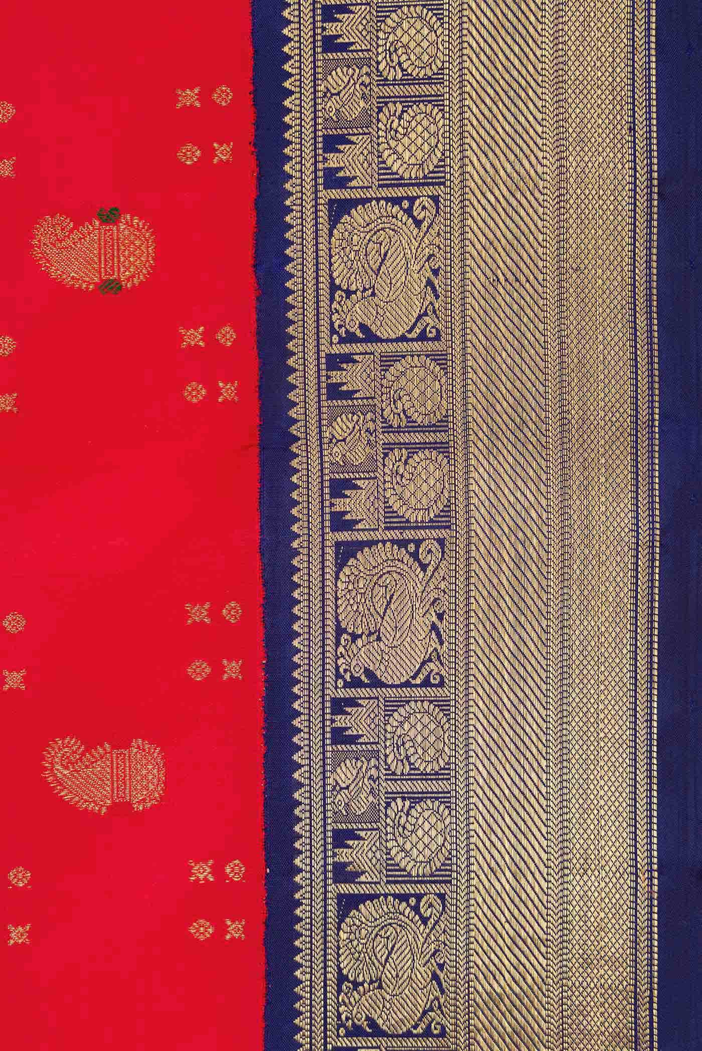 Red Kanjivaram Silk Saree - Image 6