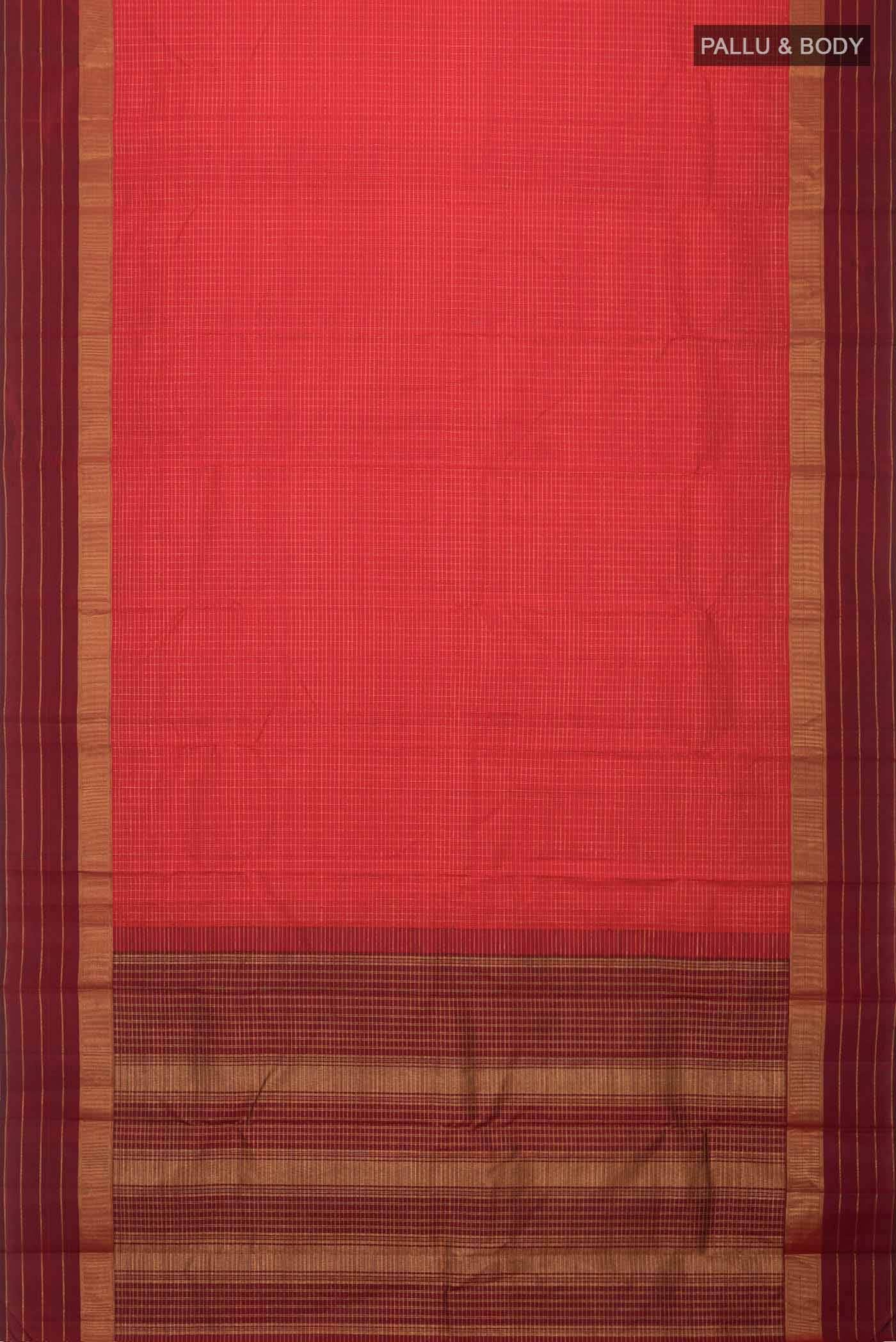 Red Kanchipuram Silk Saree - Image 4