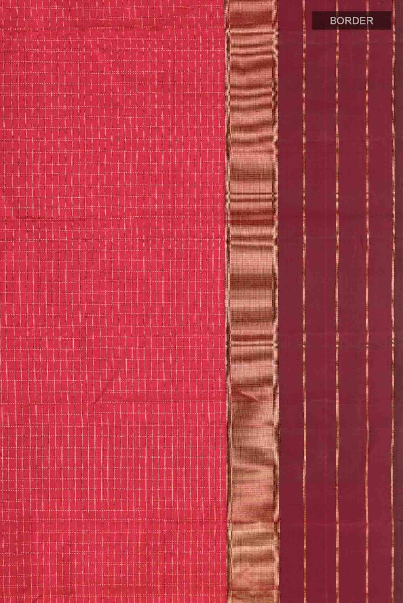 Red Kanchipuram Silk Saree - Image 5