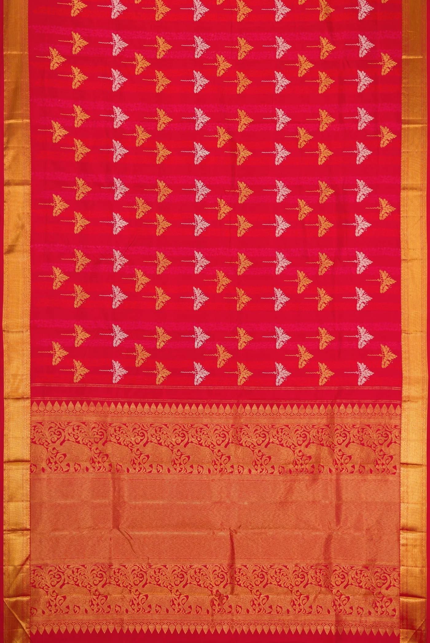 Red Kanchipuram Silk Saree - Image 6