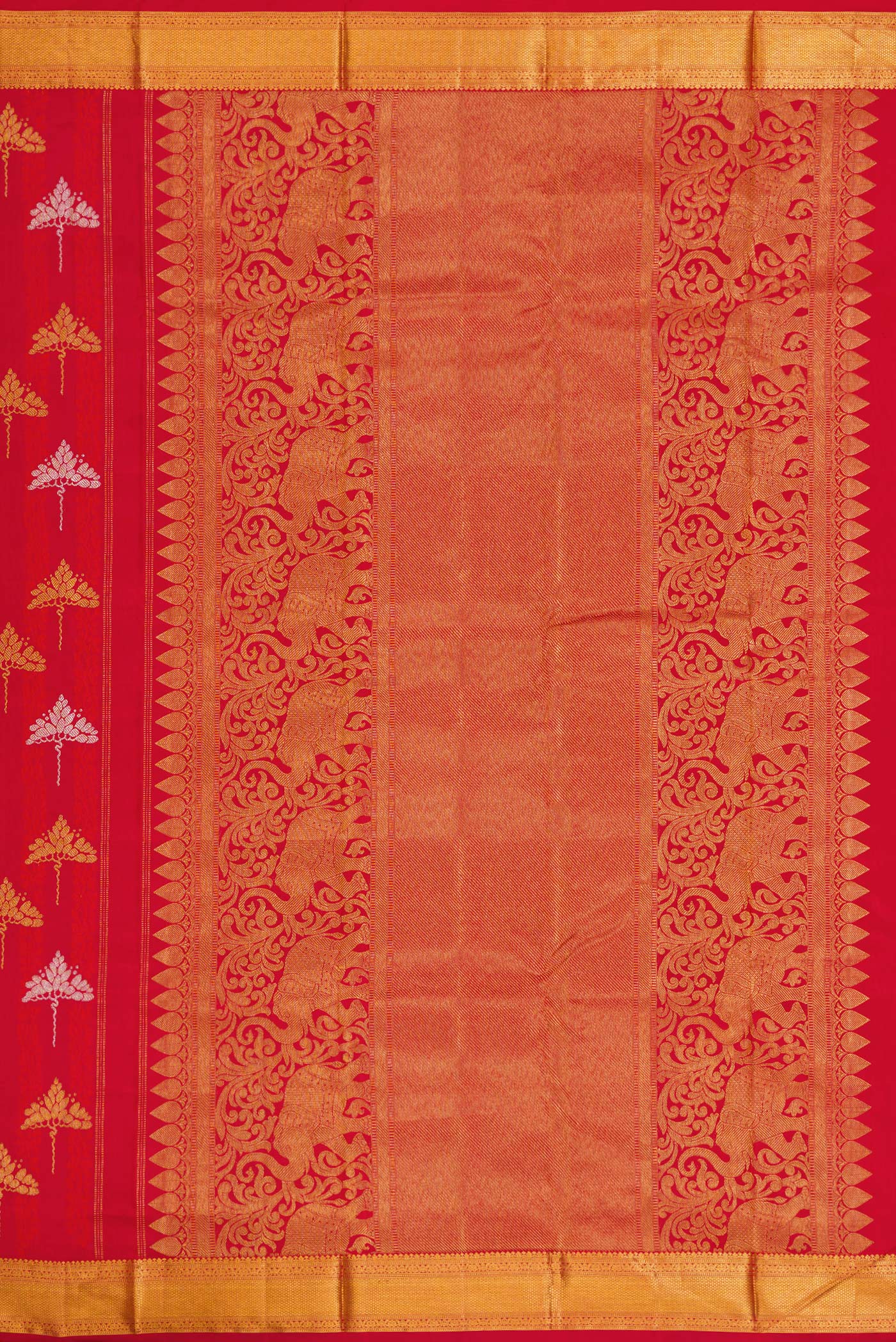 Red Kanchipuram Silk Saree - Image 7