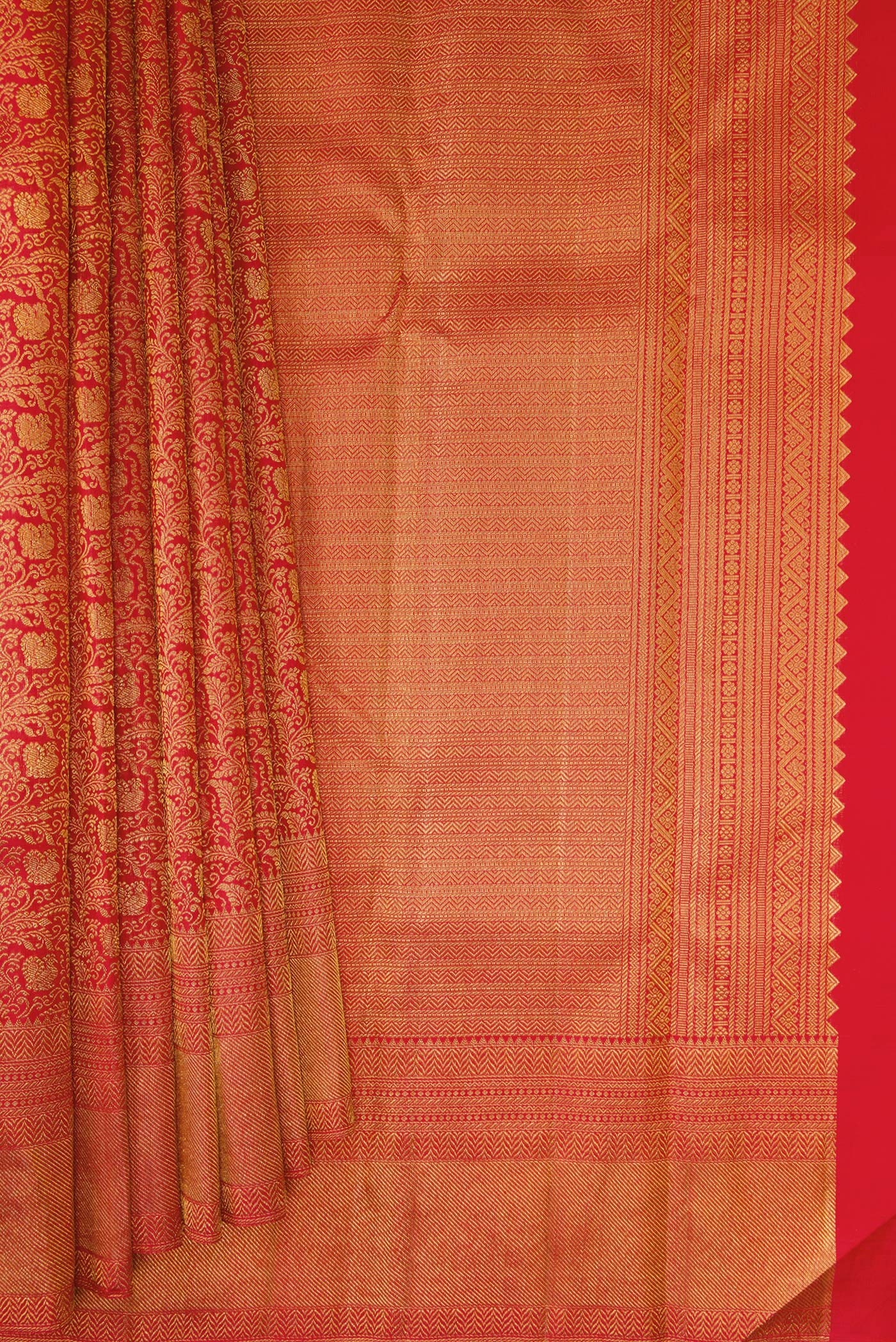 Red Kanchipuram Silk Saree - Image 4