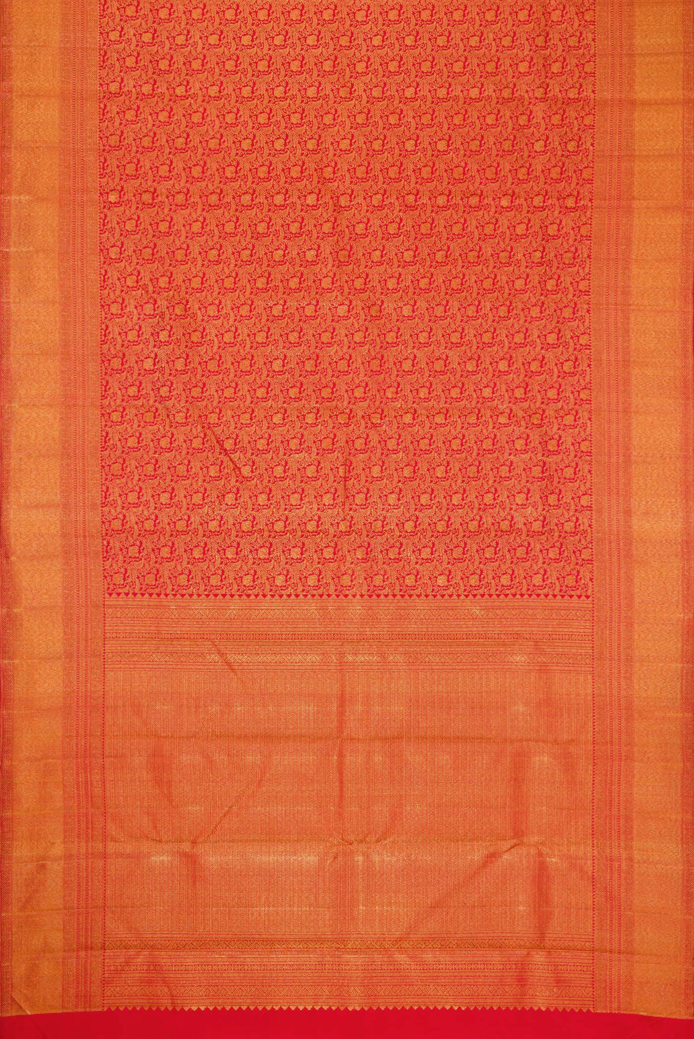 Red Kanchipuram Silk Saree - Image 6