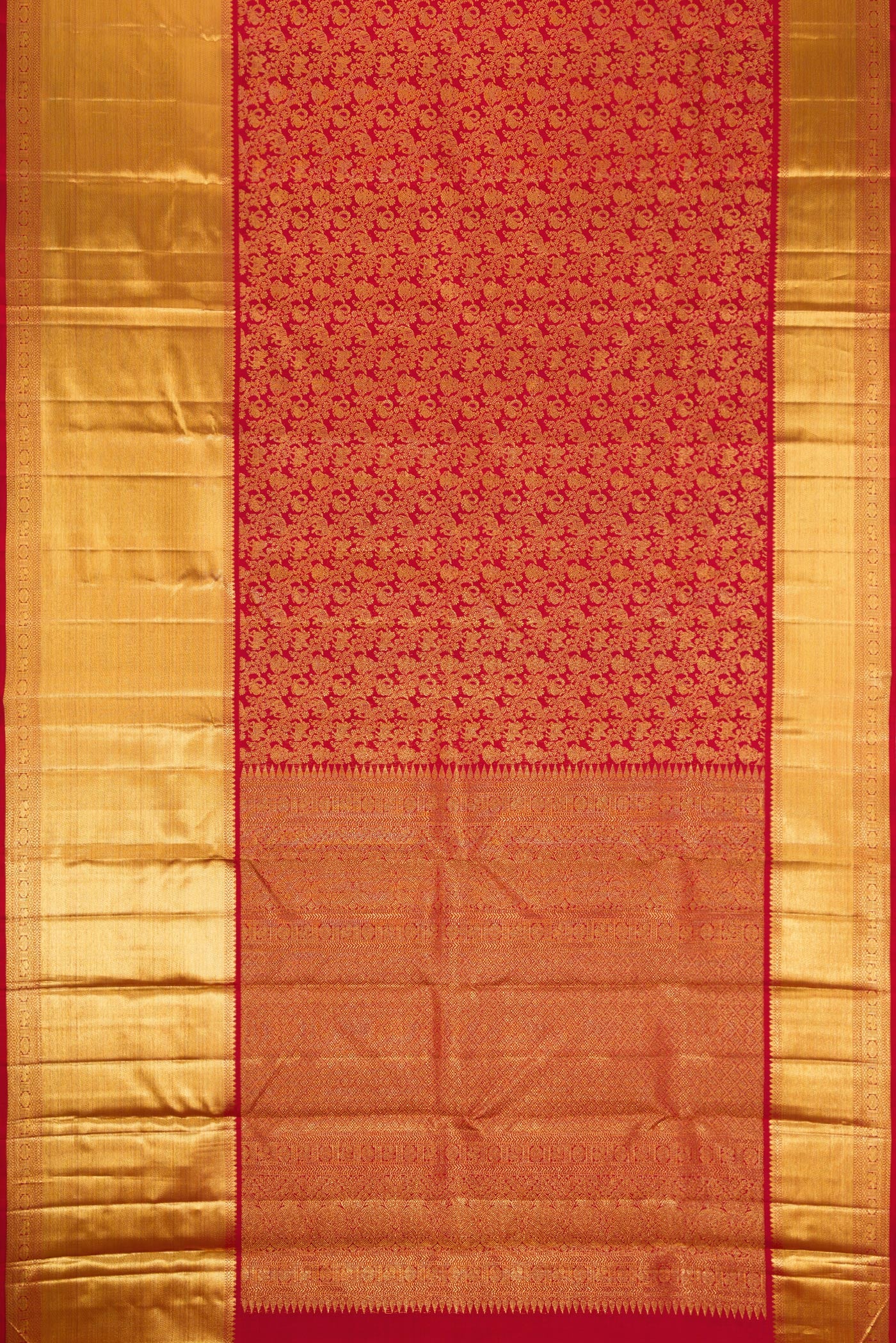 Red Kanchipuram Silk Saree - Image 6