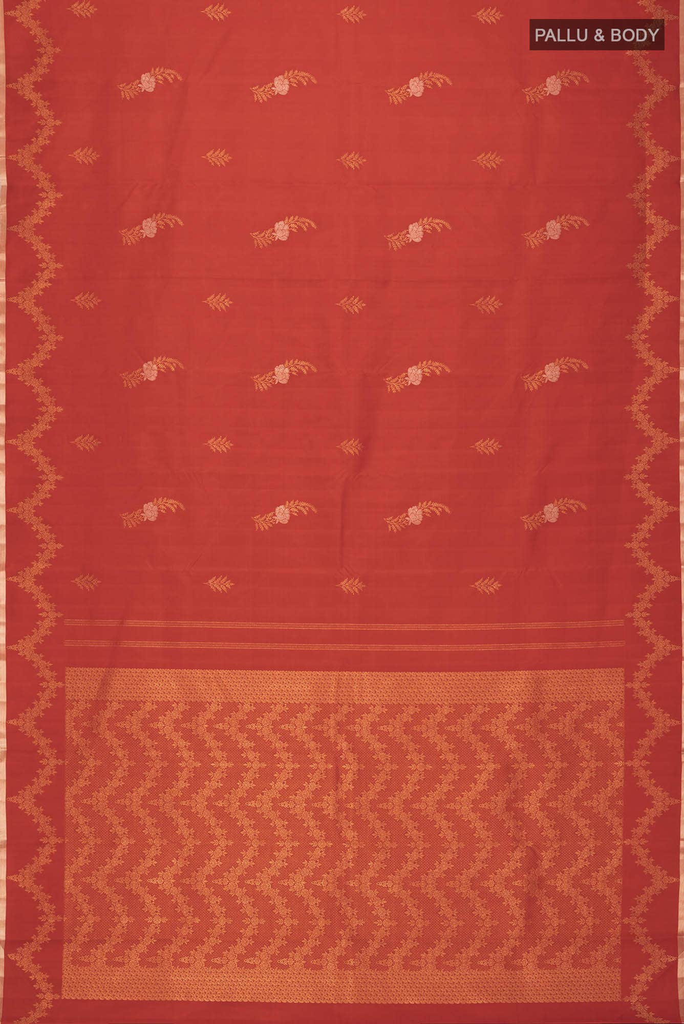 Red Kanchipuram Silk Saree - Image 4