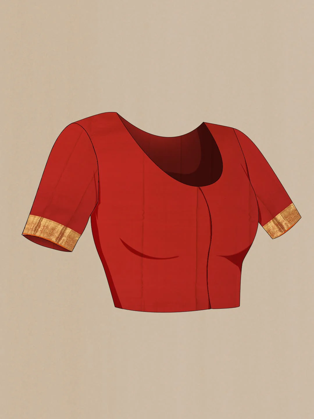 Red Kanchipuram Silk Saree - Image 6