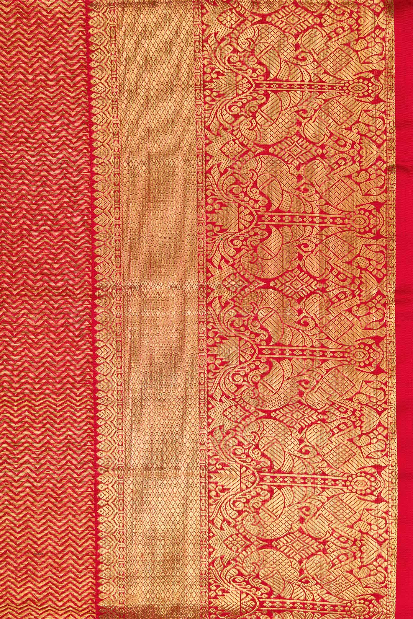 Red Kanchipuram Silk Saree - Image 3
