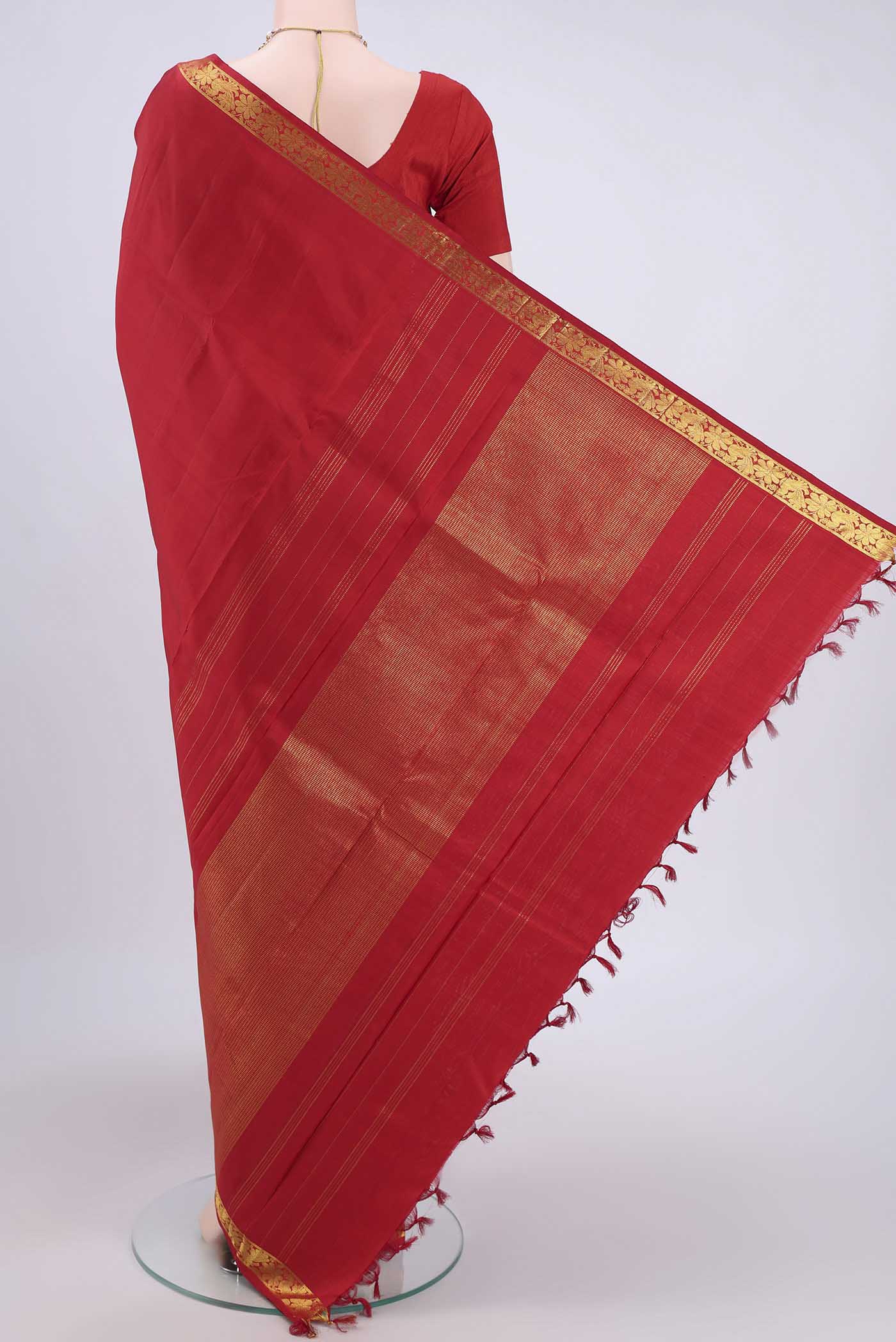 Red Kanjivaram Silk Saree - Image 3