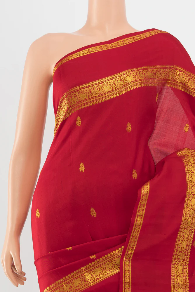 Red Kanjivaram Silk Saree - Image 2