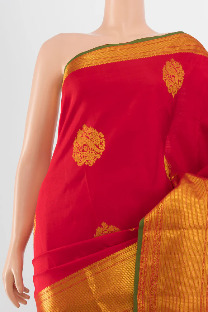 Red Kanjivaram Silk Saree - Image 2