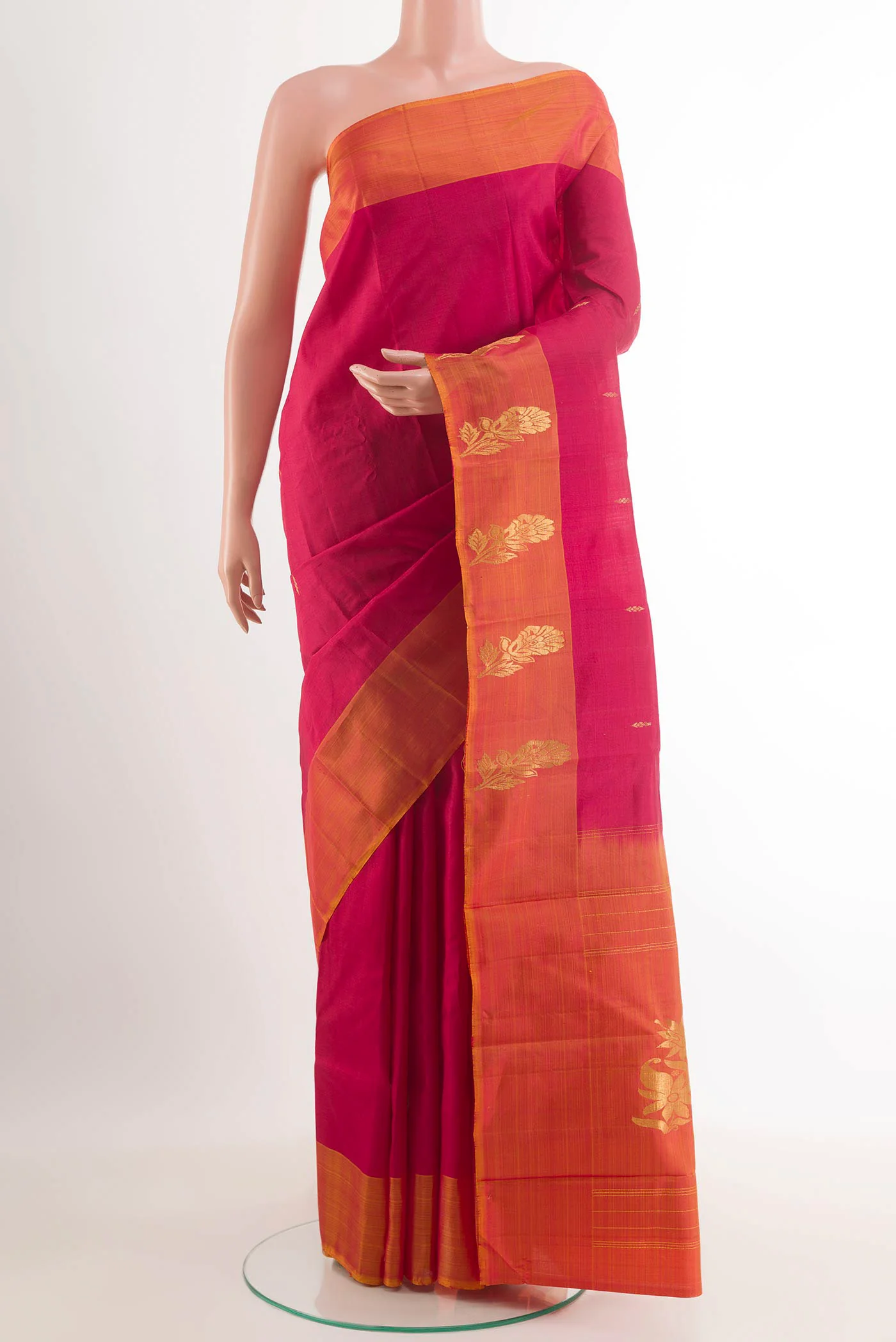 Dark Pink Kanjivaram Silk Saree