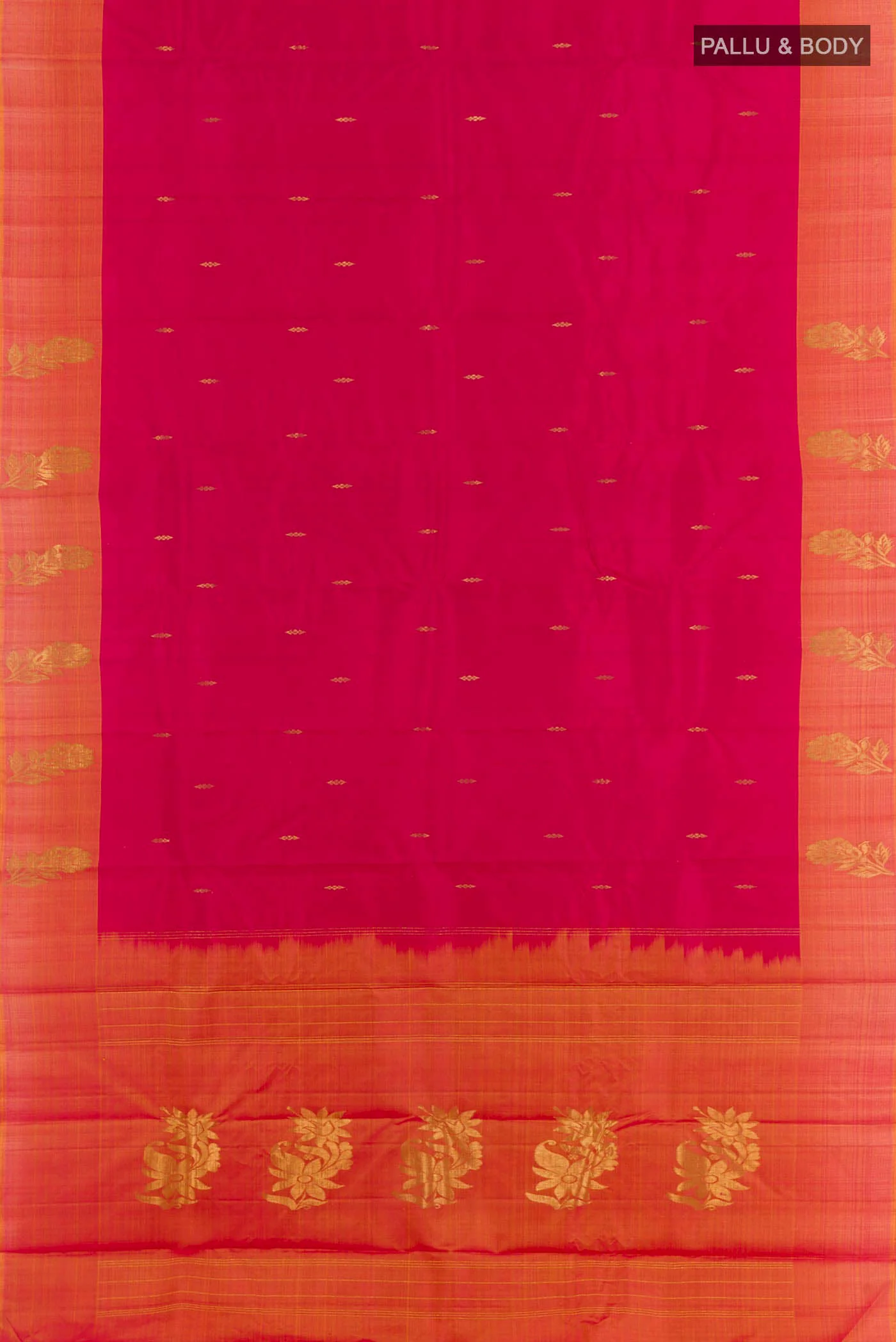 Dark Pink Kanjivaram Silk Saree - Image 3
