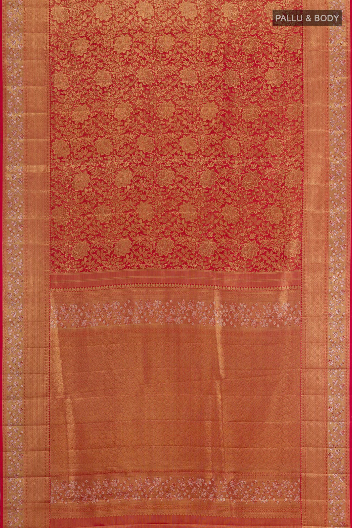 Red Kanjivaram Tissue Silk Saree - Image 5