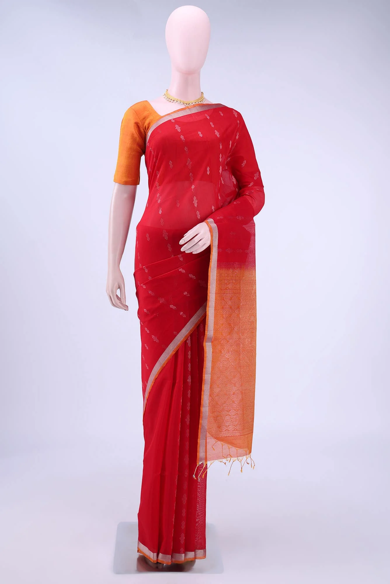 Red Kota Cotton Saree