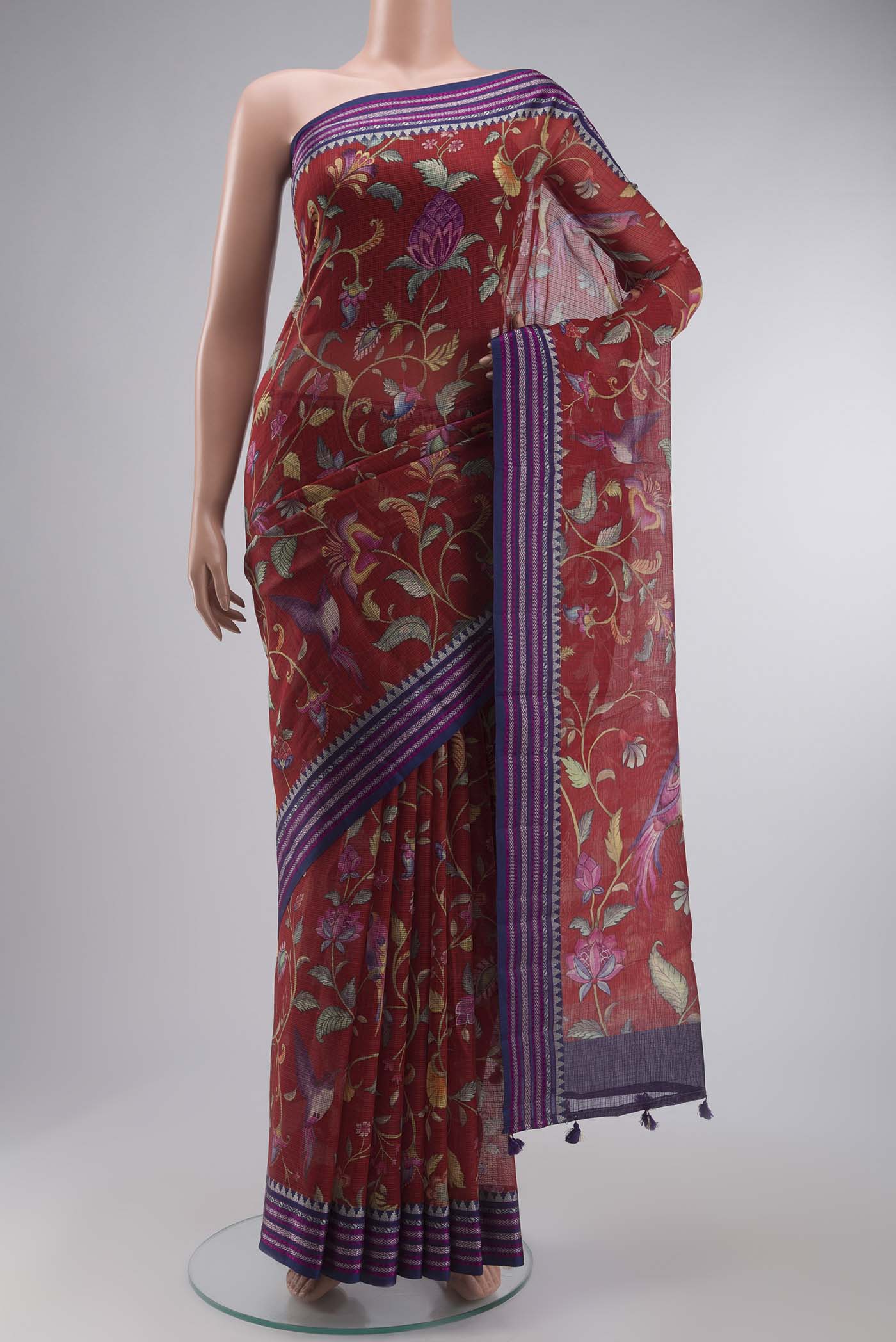 Maroon Kota Silk Saree