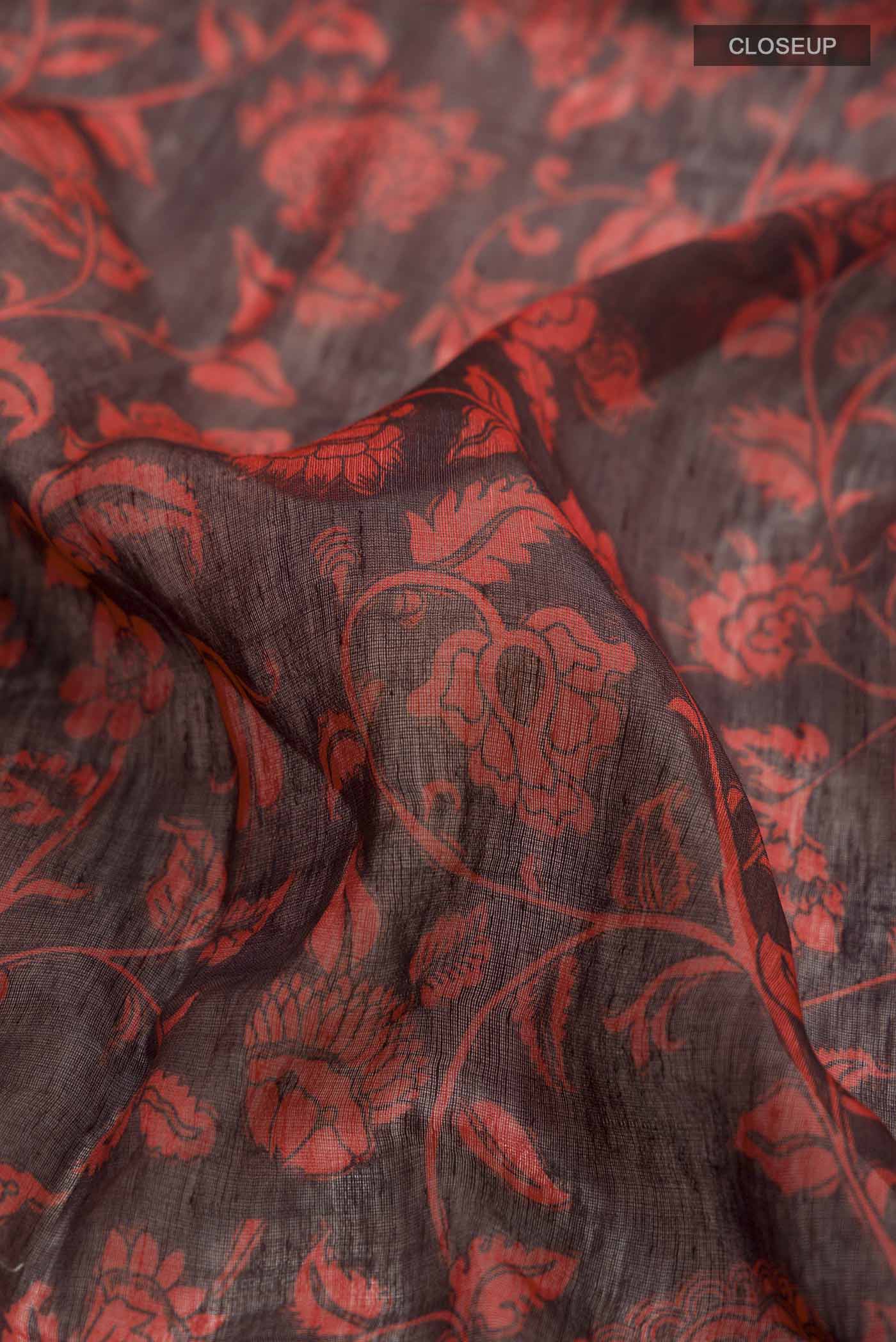 Brown Linen Saree - Image 2