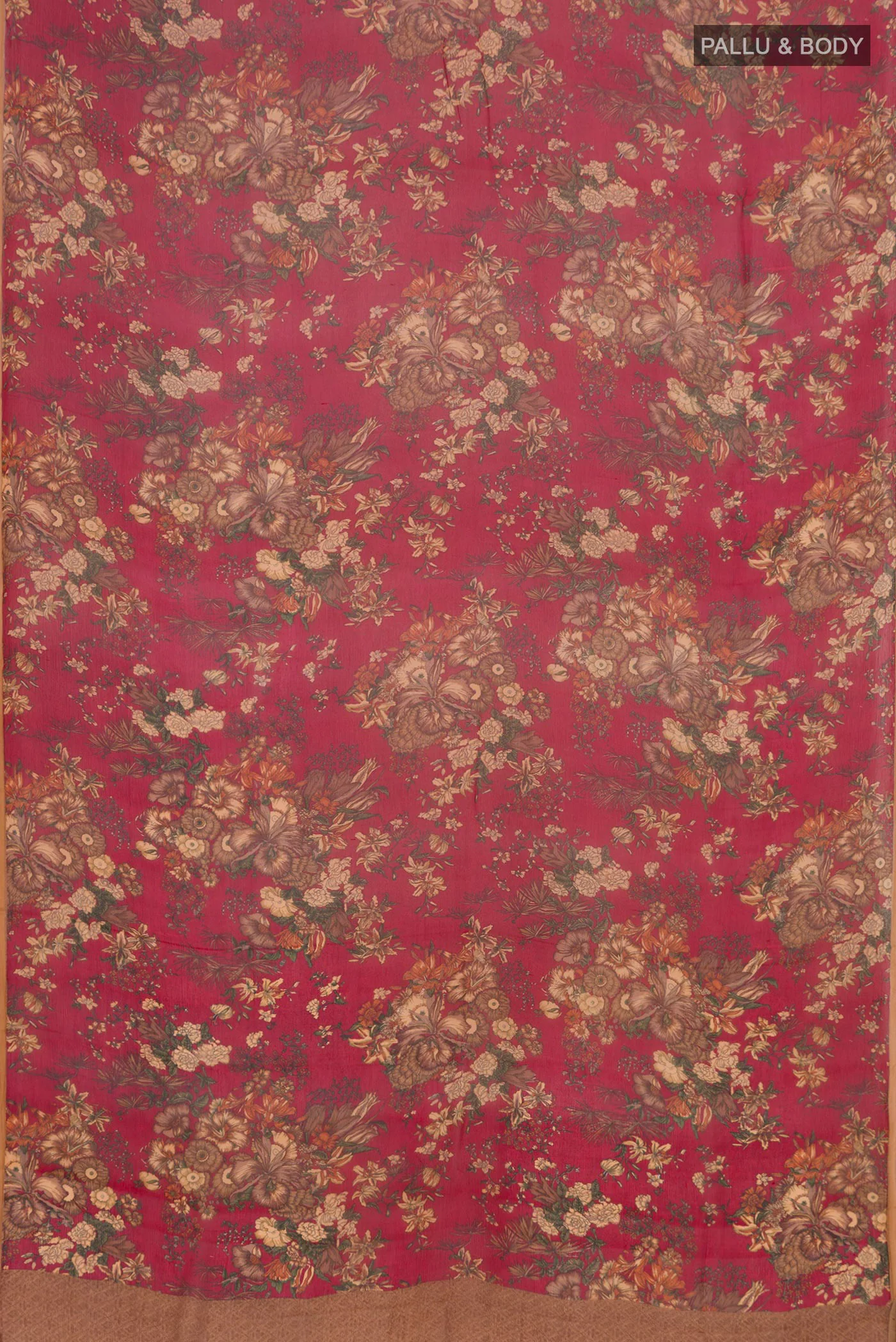 Red Mysore Chiffon Saree - Image 5
