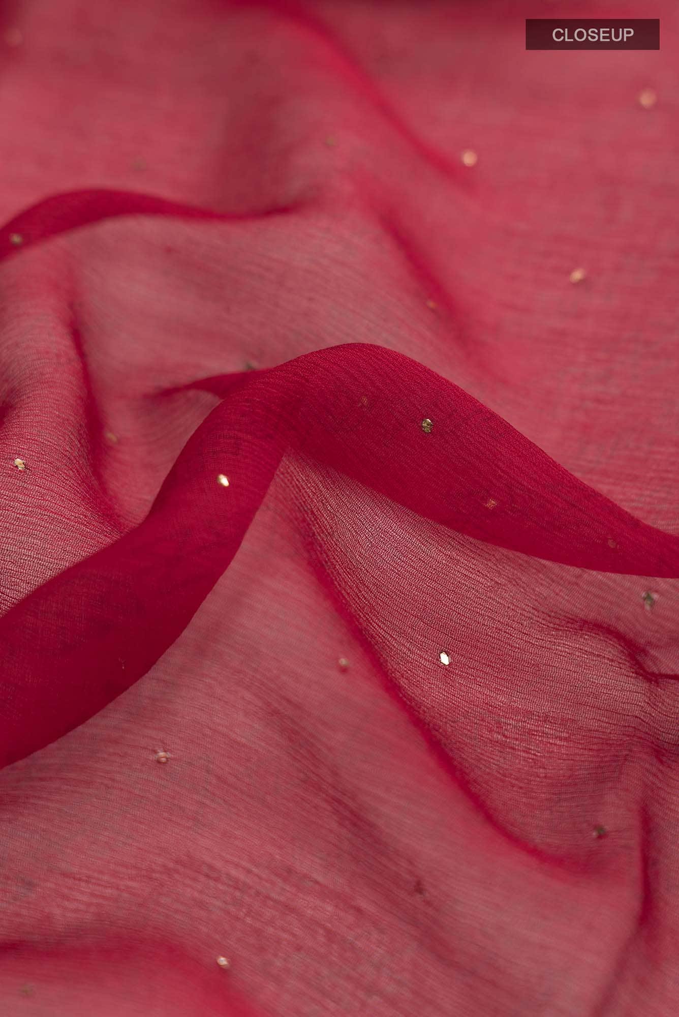Maroon Mysore Chiffon Saree - Image 2