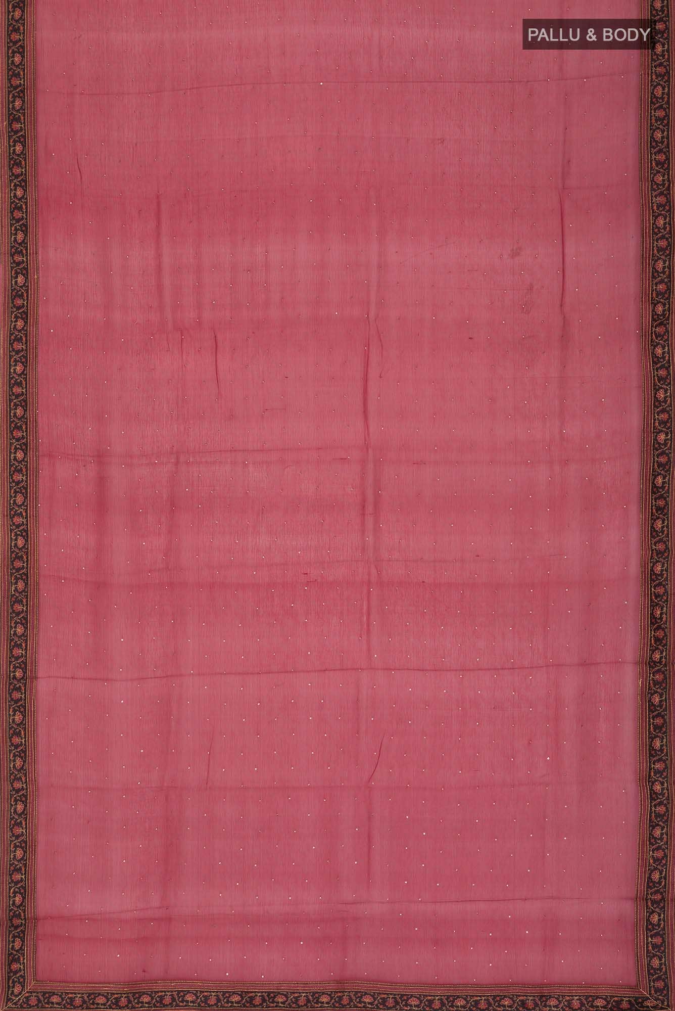 Maroon Mysore Chiffon Saree - Image 3
