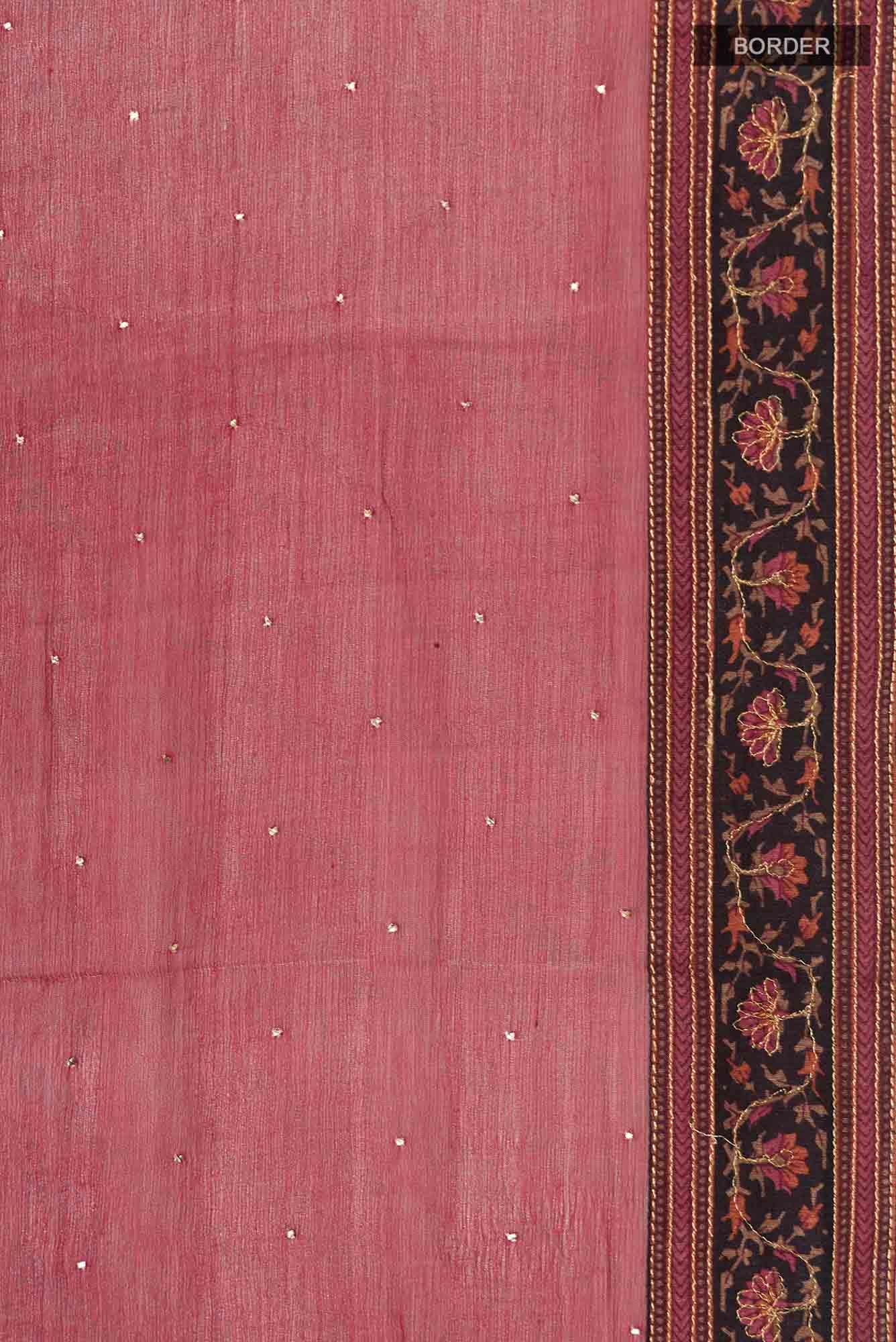 Maroon Mysore Chiffon Saree - Image 4