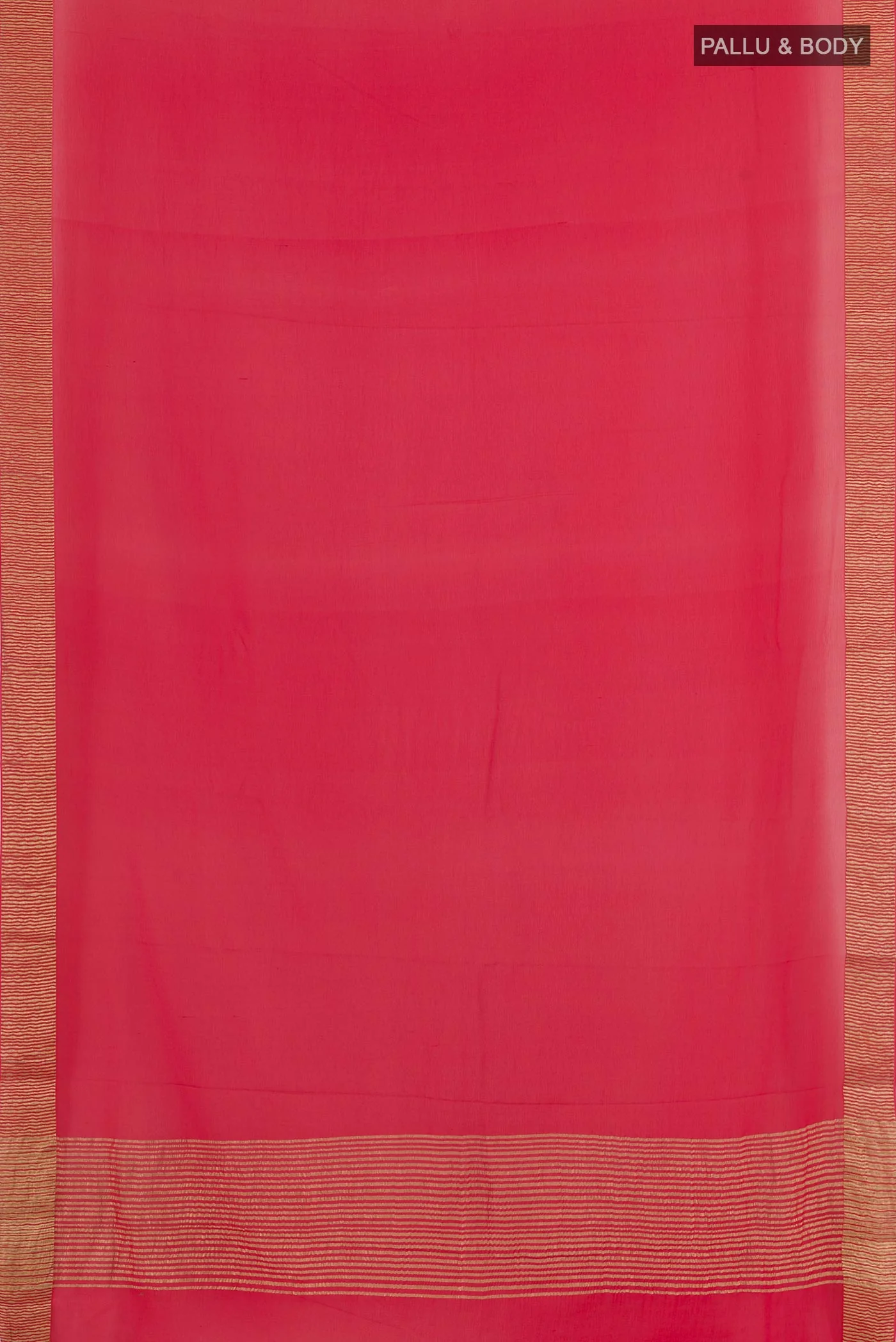 Red Mysore Chiffon Saree - Image 3