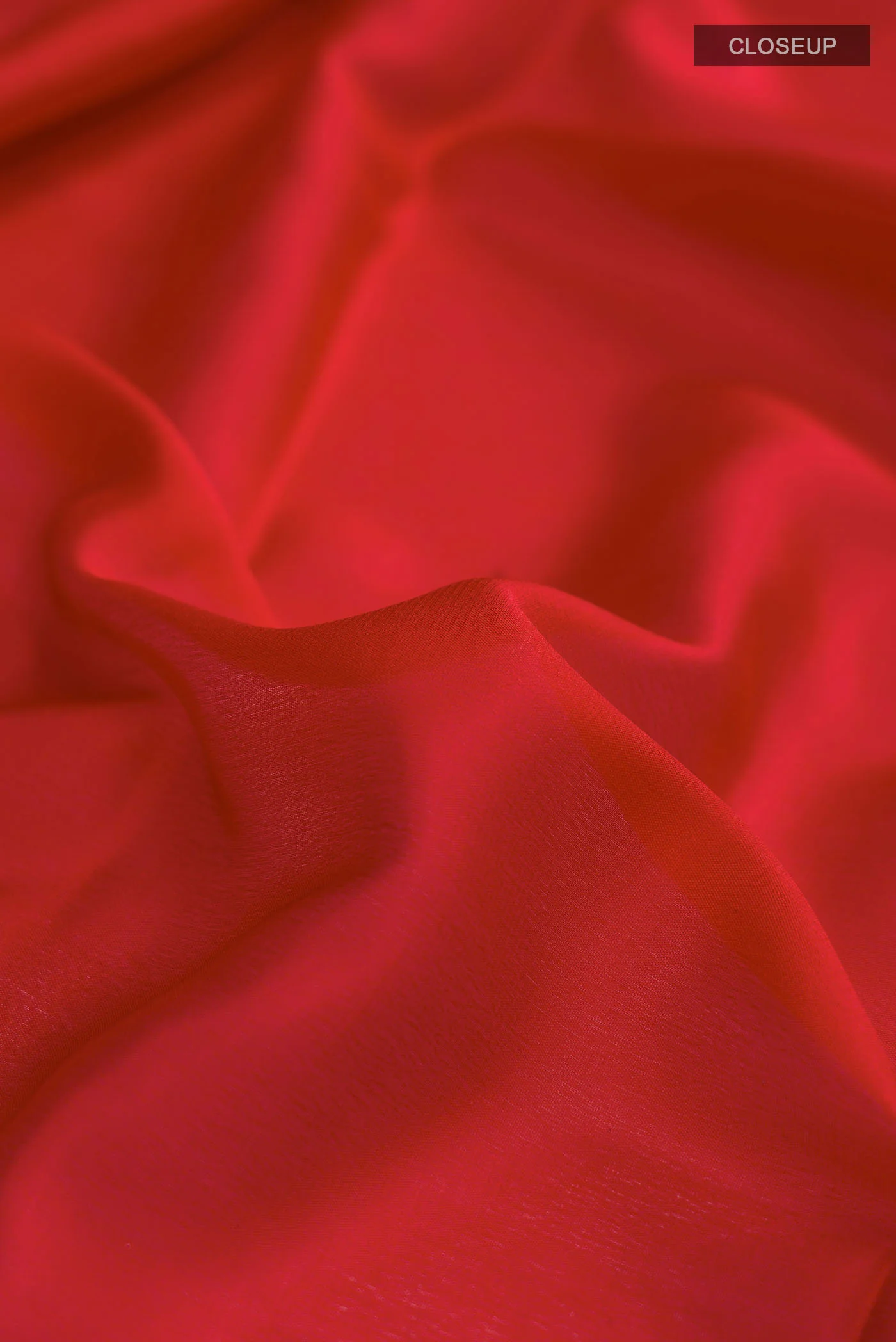 Red Mysore Crepe Saree - Image 2