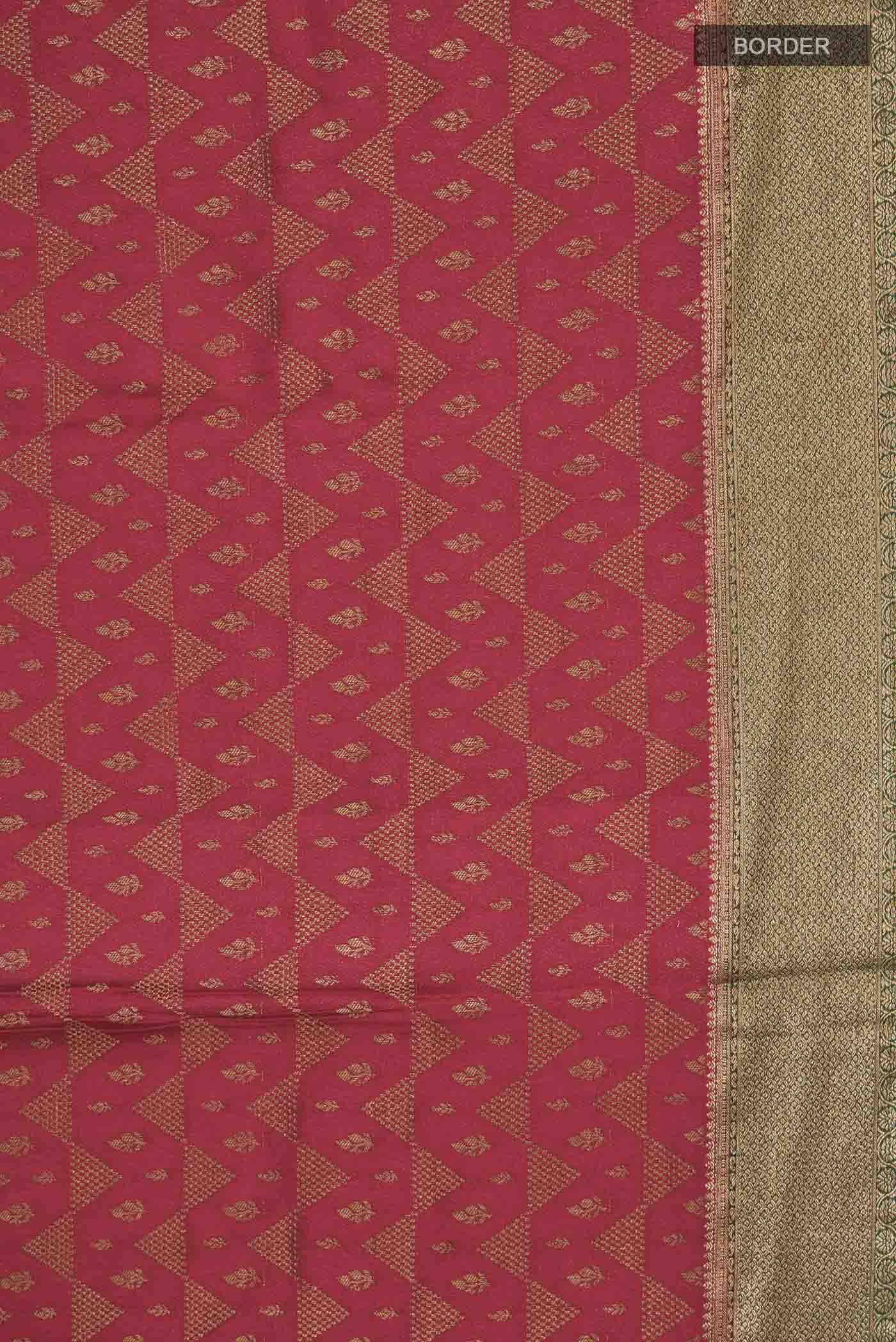 Maroon Mysore Crepe Saree - Image 3