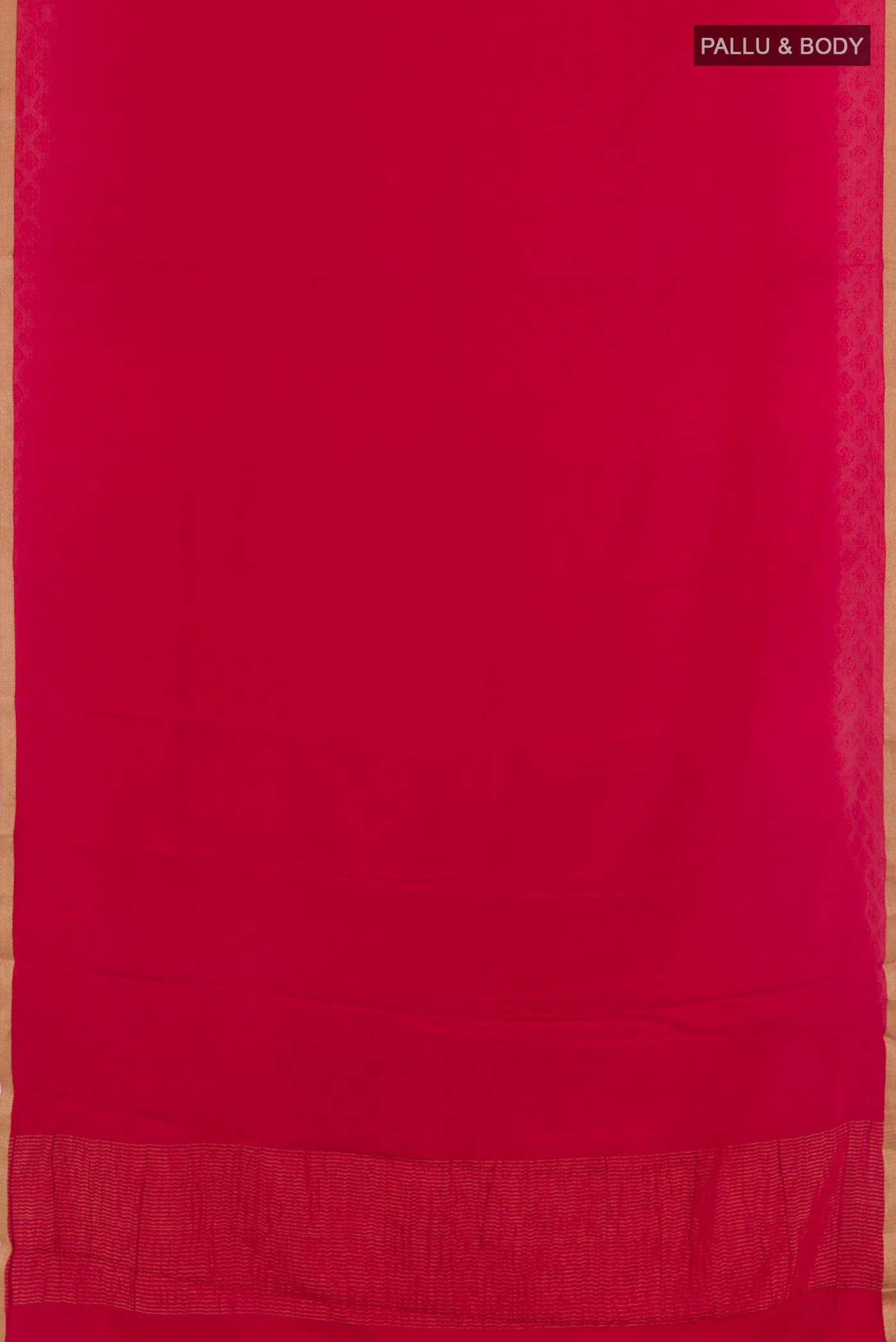 Red Mysore Crepe Saree - Image 3