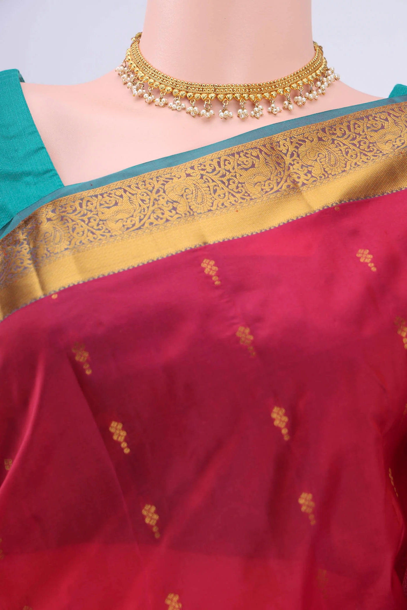 Red Nangavalli Silk [ Salem ] Saree - Image 2