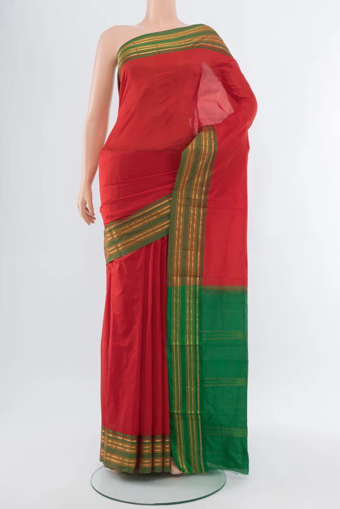 Red Narayanpet Silk Saree
