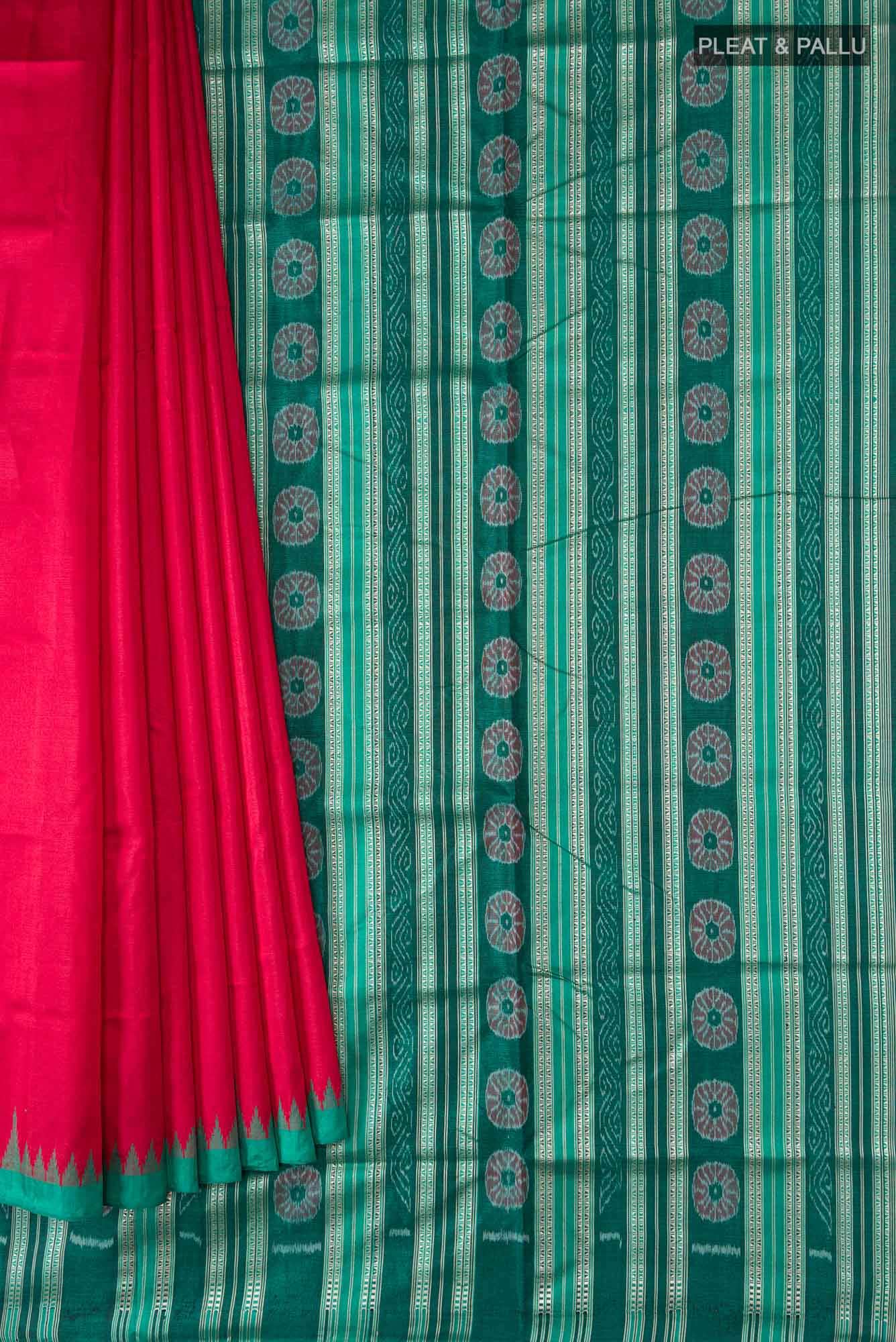 Red Orissa Silk Saree - Image 2