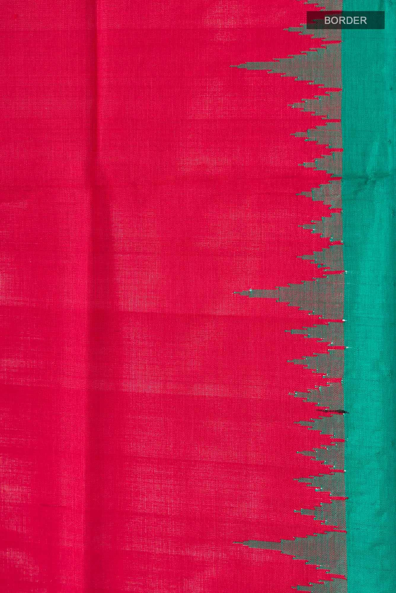 Red Orissa Silk Saree - Image 5
