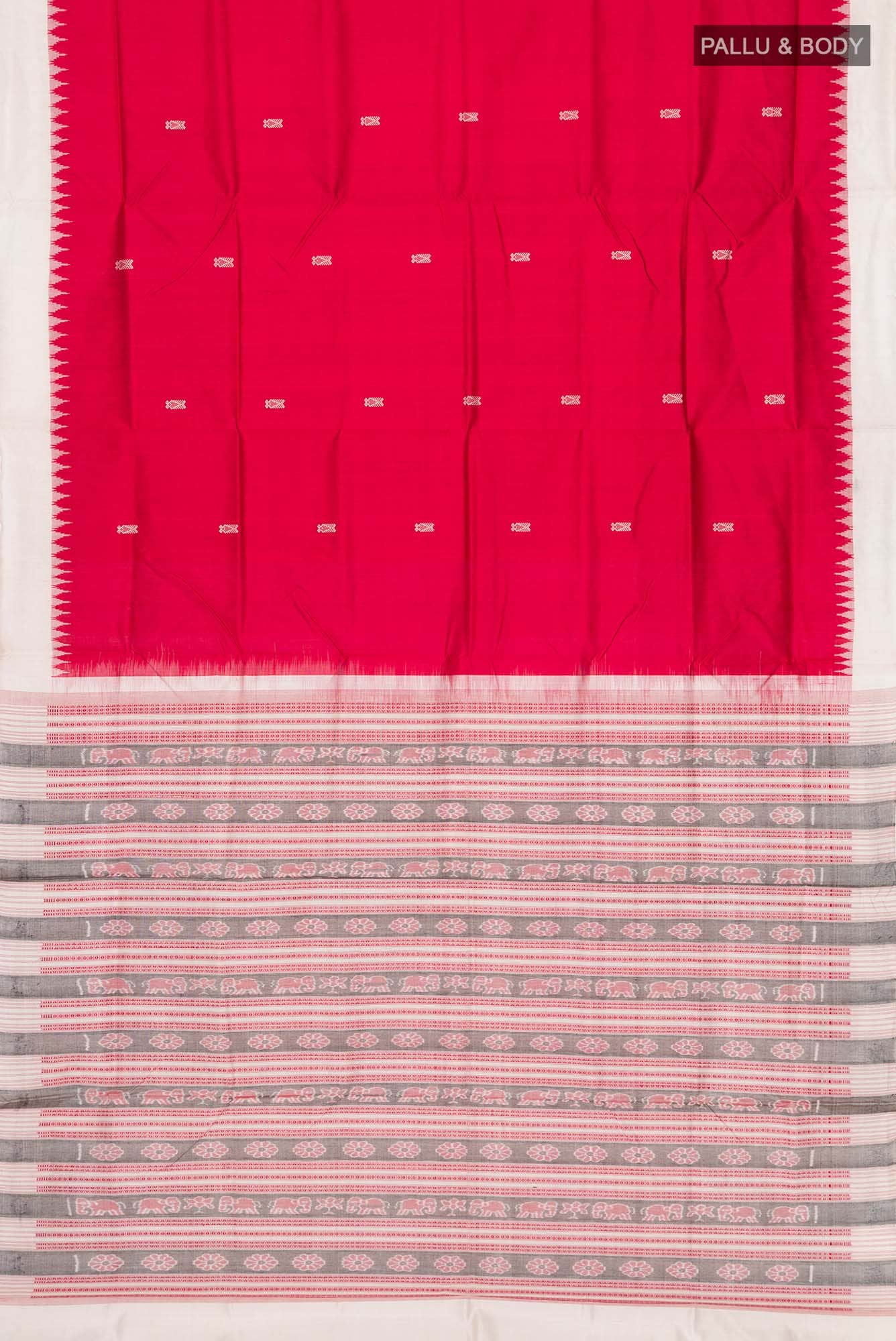 Red Orissa Silk Saree - Image 4