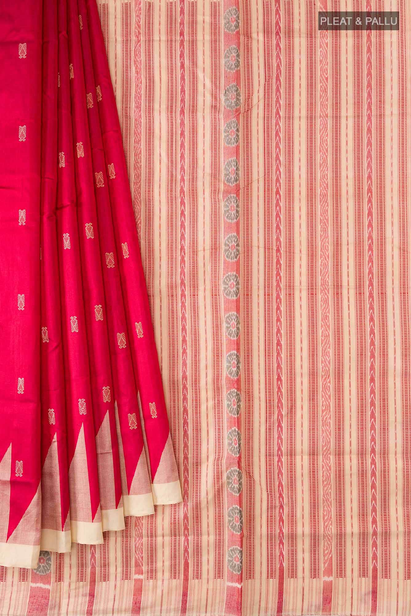 Red Orissa Silk Saree - Image 2