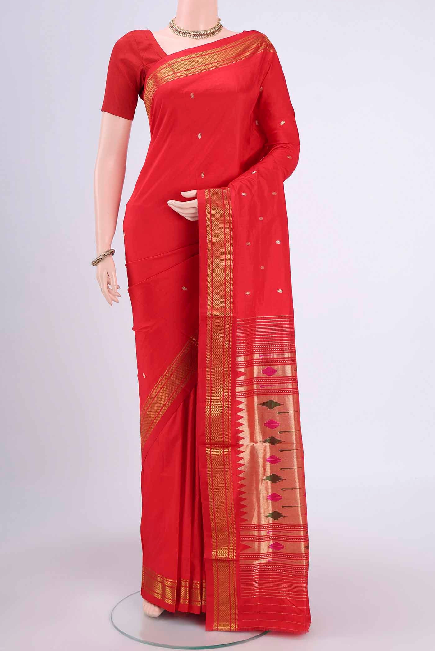 Red Paithani Silk Saree