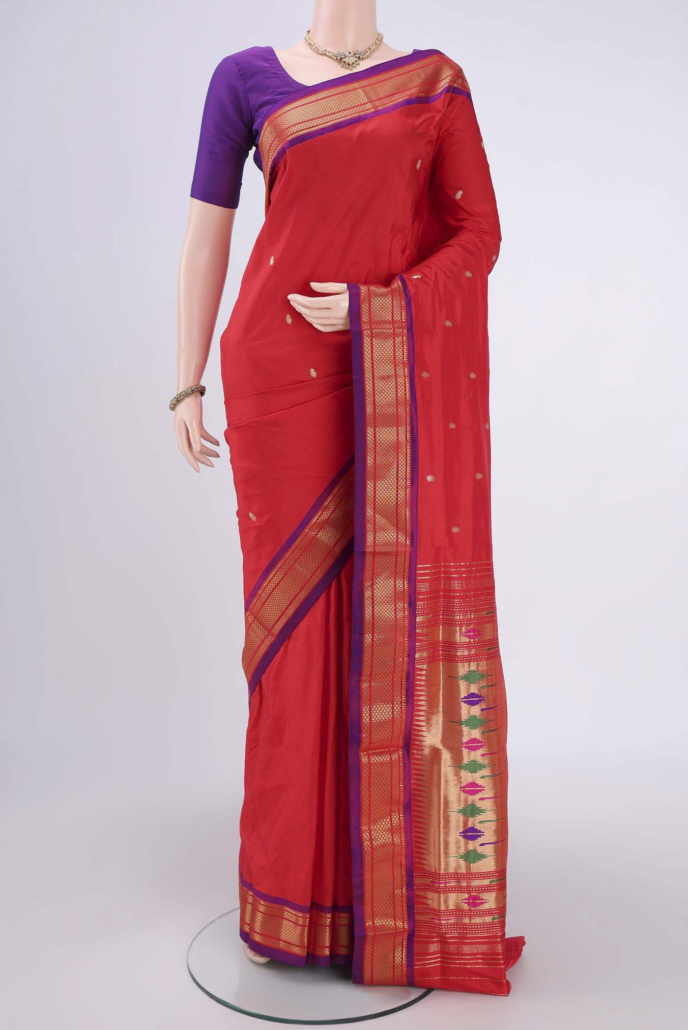 Red Paithani Silk Saree