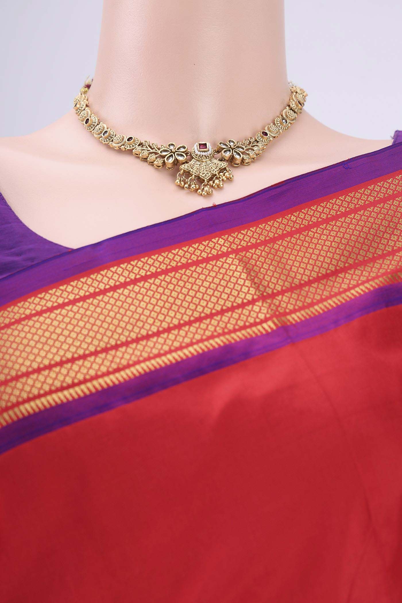 Red Paithani Silk Saree - Image 2