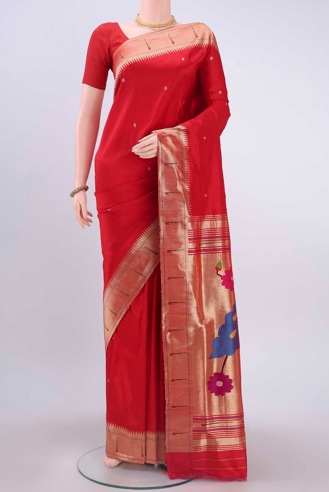 Red Paithani Silk Saree
