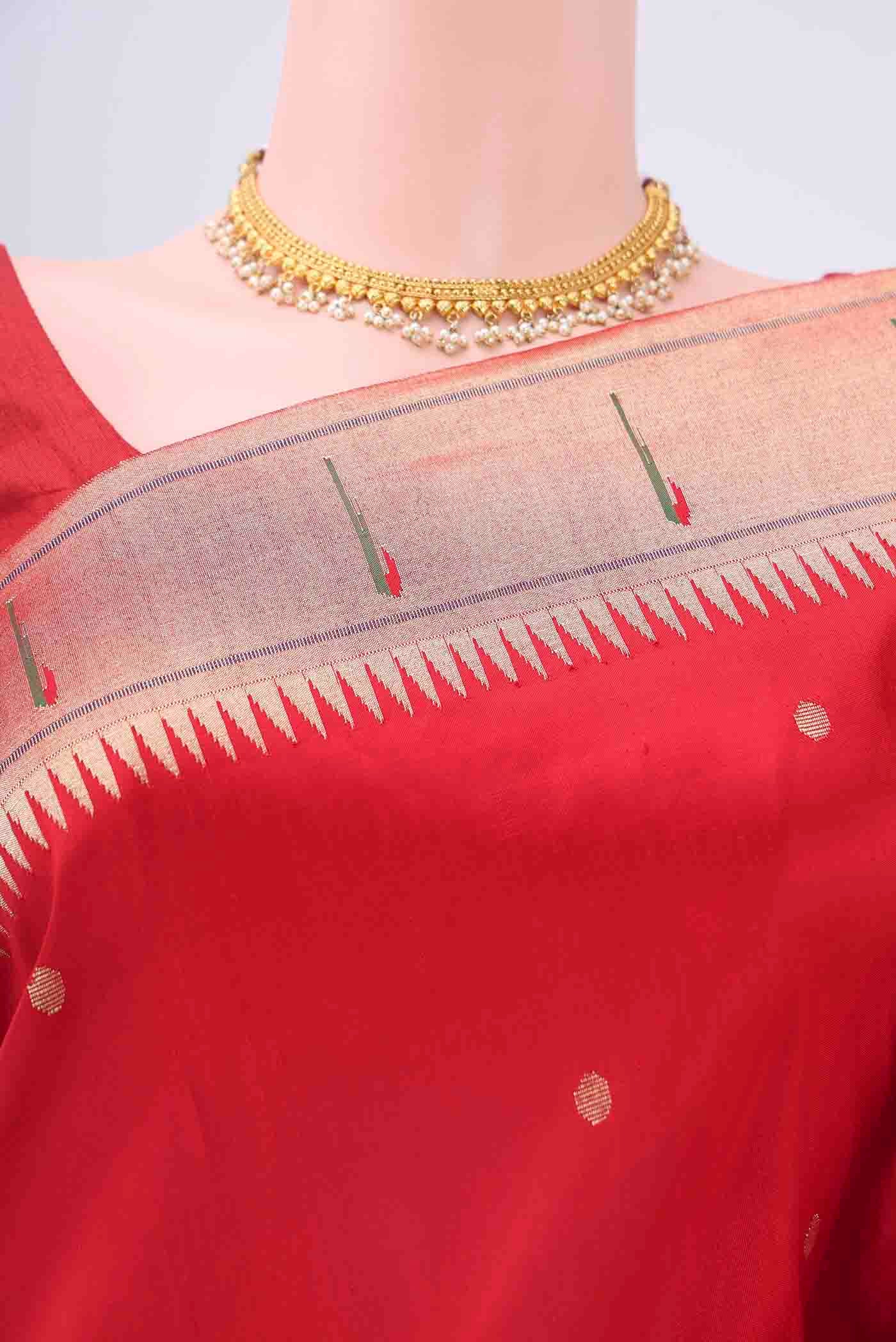 Red Paithani Silk Saree - Image 2