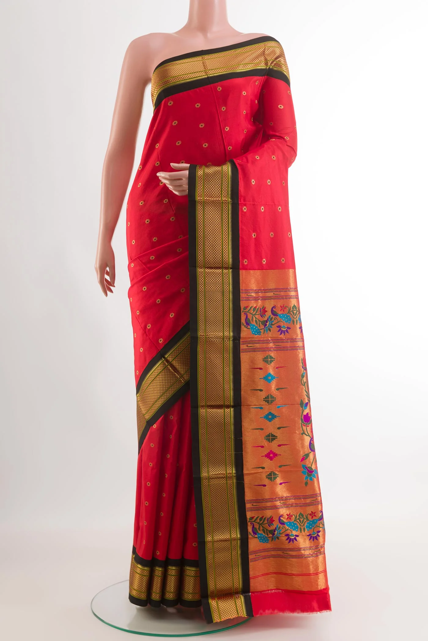 Red Paithani Silk Saree